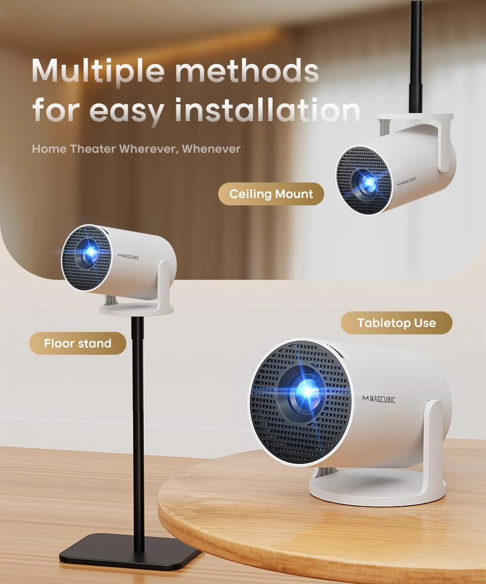 Magcubic 2026 Upgraded HY300PRO Mini Projector with WiFi and Bluetooth, Portable Projector 4K Support, Auto Keystone, 180 Degree Rotation, Smart Proyector for Home Outdoor - Image 7