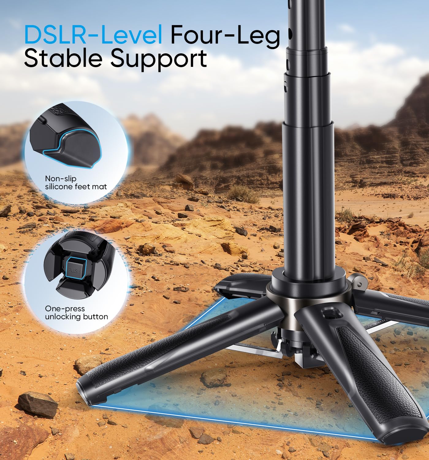 MAGIC JOHN Selfie Stick Tripod, Pocket Size Portable Phone Tripod, Retractable Tripod for iPhone with Wireless Detachable Remote Control & 2 Fill Light for Photograph, Live Streaming, Video Recording - Image 8