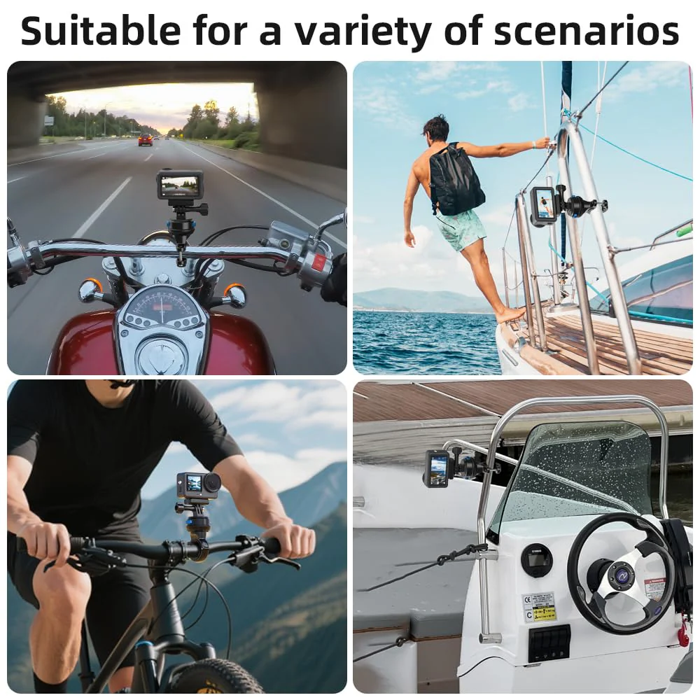 Magnetic Bike Bicycle Handlebar Mount, 360 Degree Rotation Motorcycle Handlebar Clamp Mount Compatible with GoPro Hero 13 12 11 10 Session DJI Action 6/5 Pro/4 and More Cameras - Image 6