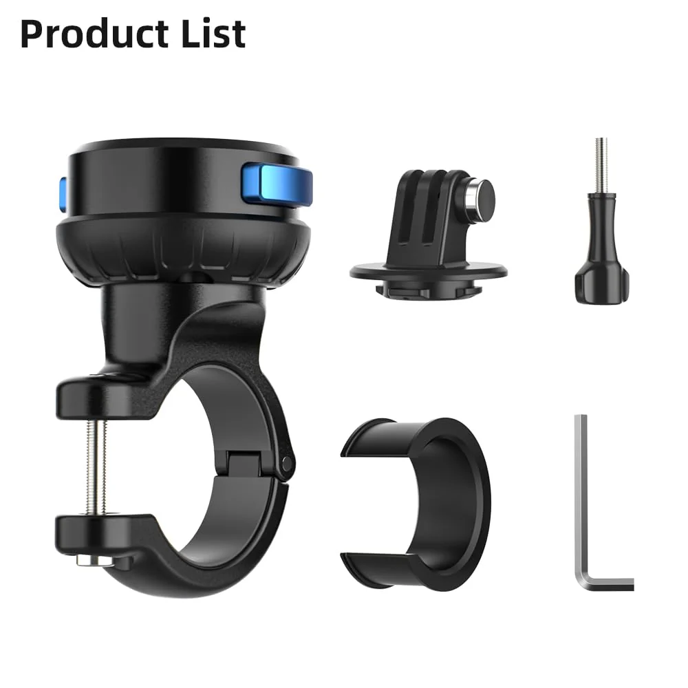 Magnetic Bike Bicycle Handlebar Mount, 360 Degree Rotation Motorcycle Handlebar Clamp Mount Compatible with GoPro Hero 13 12 11 10 Session DJI Action 6/5 Pro/4 and More Cameras - Image 7