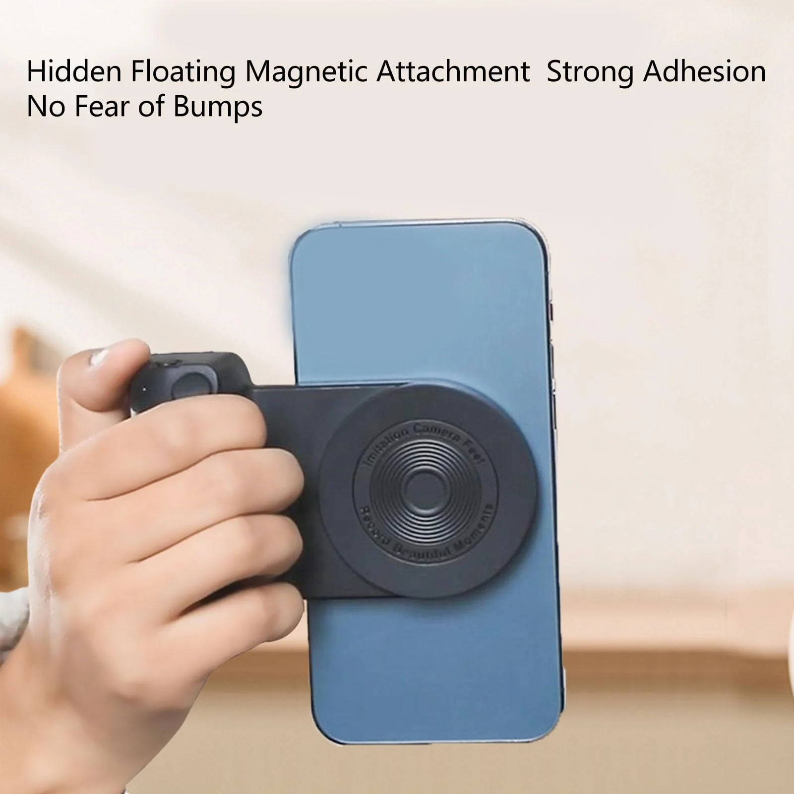 Magnetic Camera Handle Bluetooth Bracket, Smartphone Handle Photo Holder with Bluetooth Remote Control for Android for iOS for Video Photo Shooting (with Bluetooth - Image 2