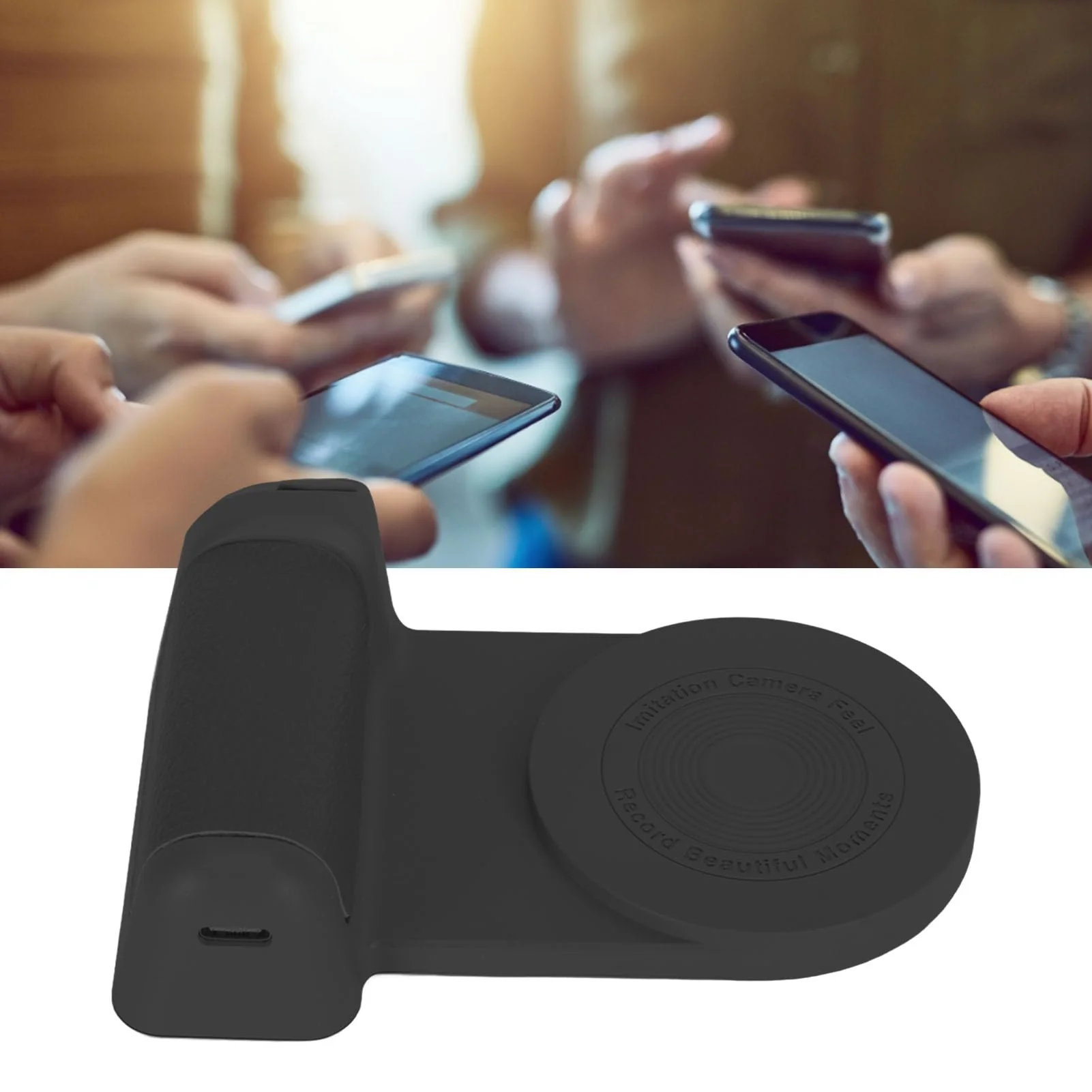 Magnetic Camera Handle Bluetooth Bracket, Smartphone Handle Photo Holder with Bluetooth Remote Control for Android for iOS for Video Photo Shooting (with Bluetooth - Image 5