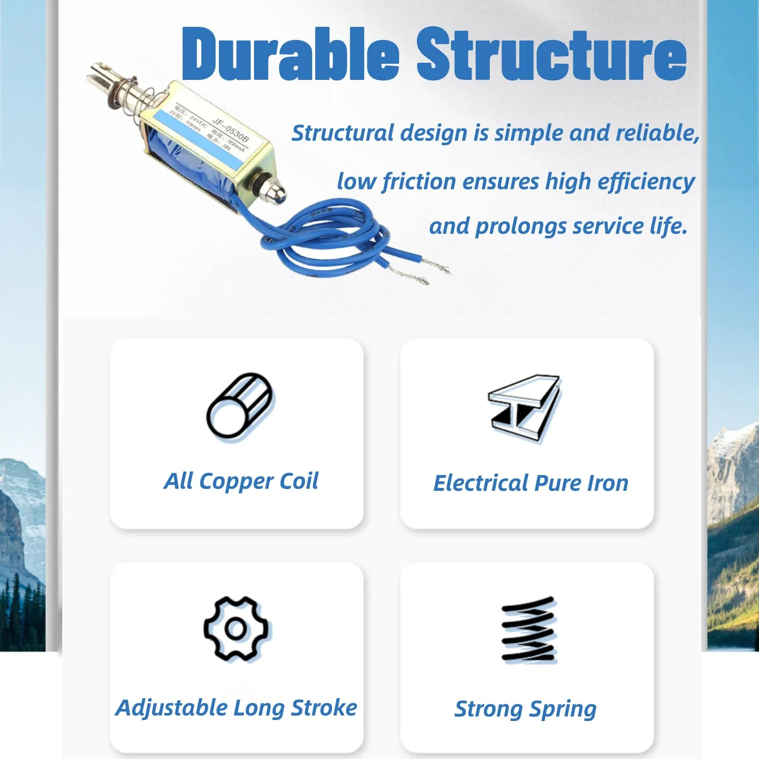 Magnetic Electromagnet, DC 6V/12V/24V 300mA Push Pull Electromagnets 5N Retractable Range 10mm Push Pull Type Open Frame for Automation Control - Image 4