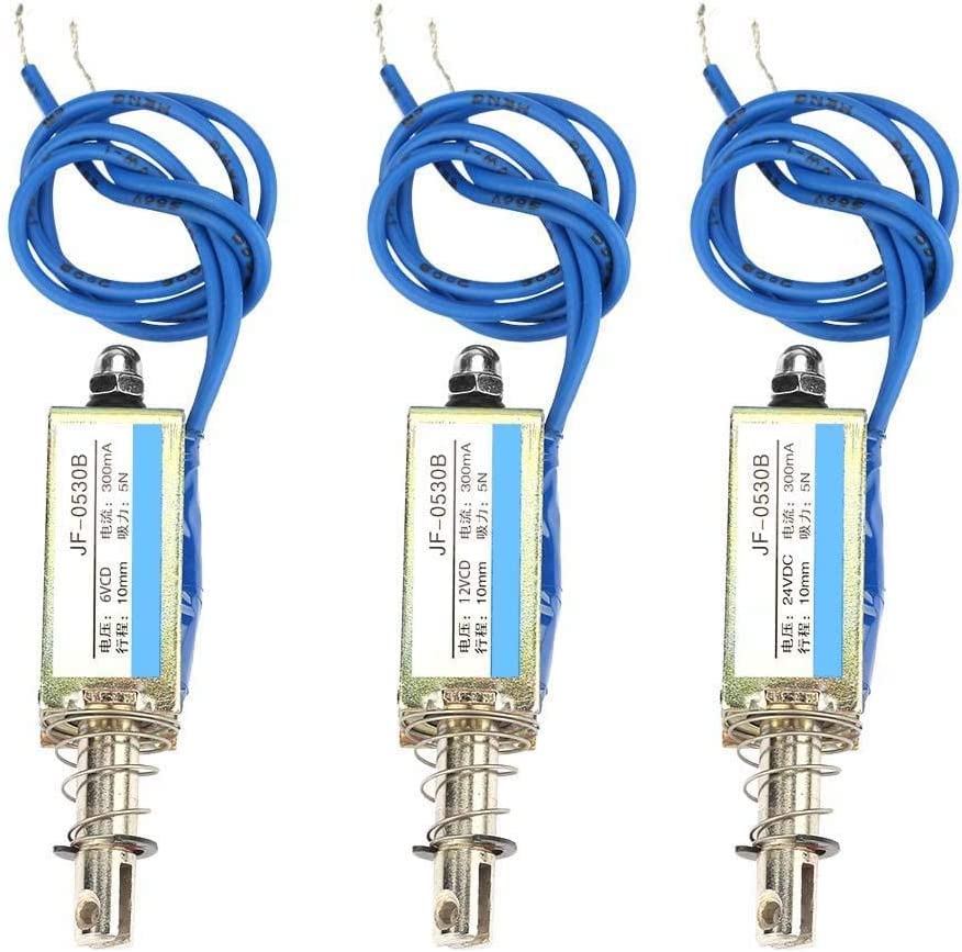 Magnetic Electromagnet, DC 6V/12V/24V 300mA Push Pull Electromagnets 5N Retractable Range 10mm Push Pull Type Open Frame for Automation Control - Image 8