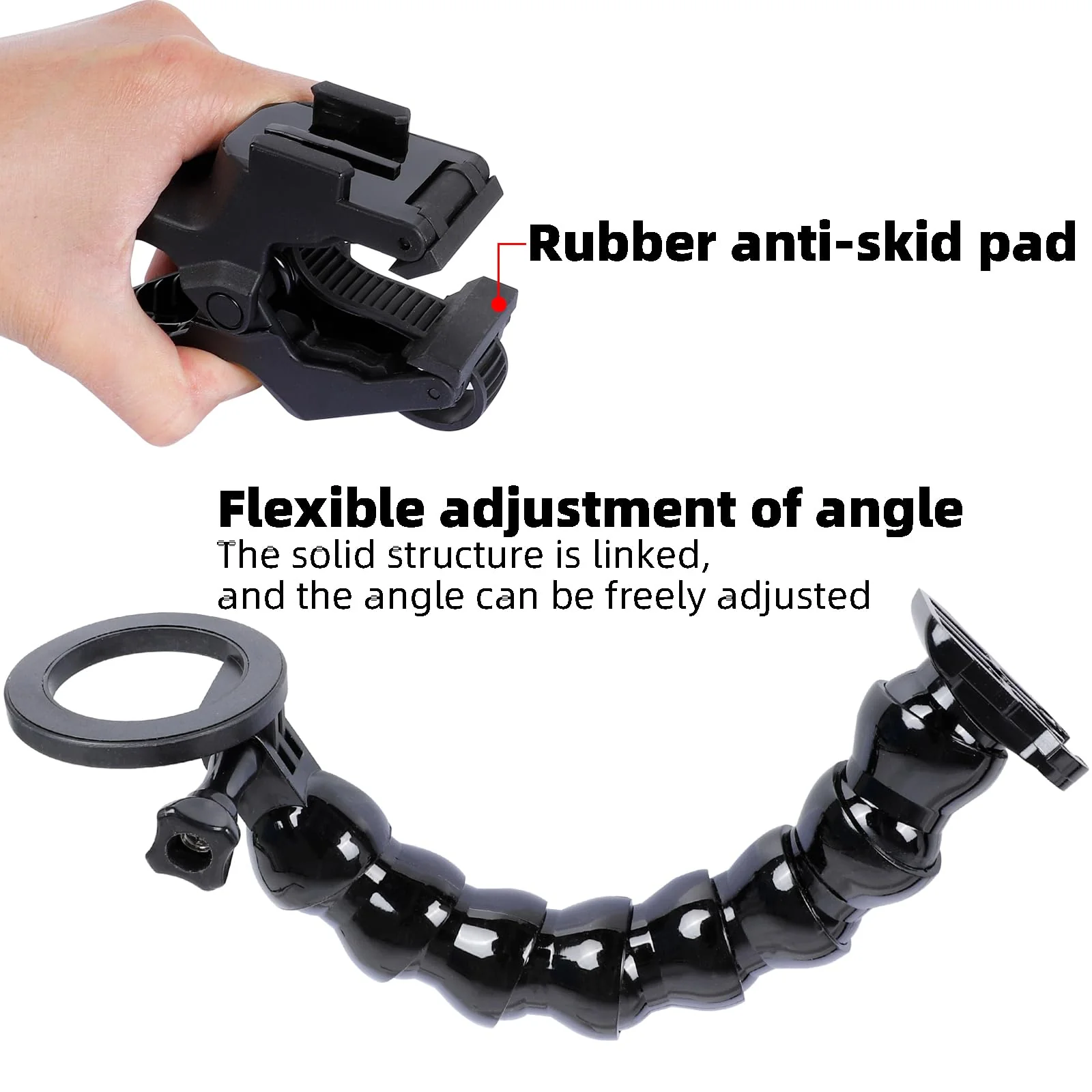 Magnetic Gooseneck Phone Holder Clamp Mount for Magsafe, Guitar Bass Head Phone Holder Live Broadcast Bracket Clip, Compatible with iPhone 16 15 14 Pro Max Plus 13 12 Seires - Image 4