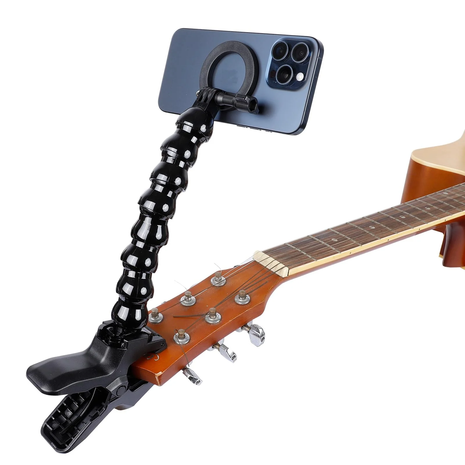 Magnetic Gooseneck Phone Holder Clamp Mount for Magsafe, Guitar Bass Head Phone Holder Live Broadcast Bracket Clip, Compatible with iPhone 16 15 14 Pro Max Plus 13 12 Seires - Image 8