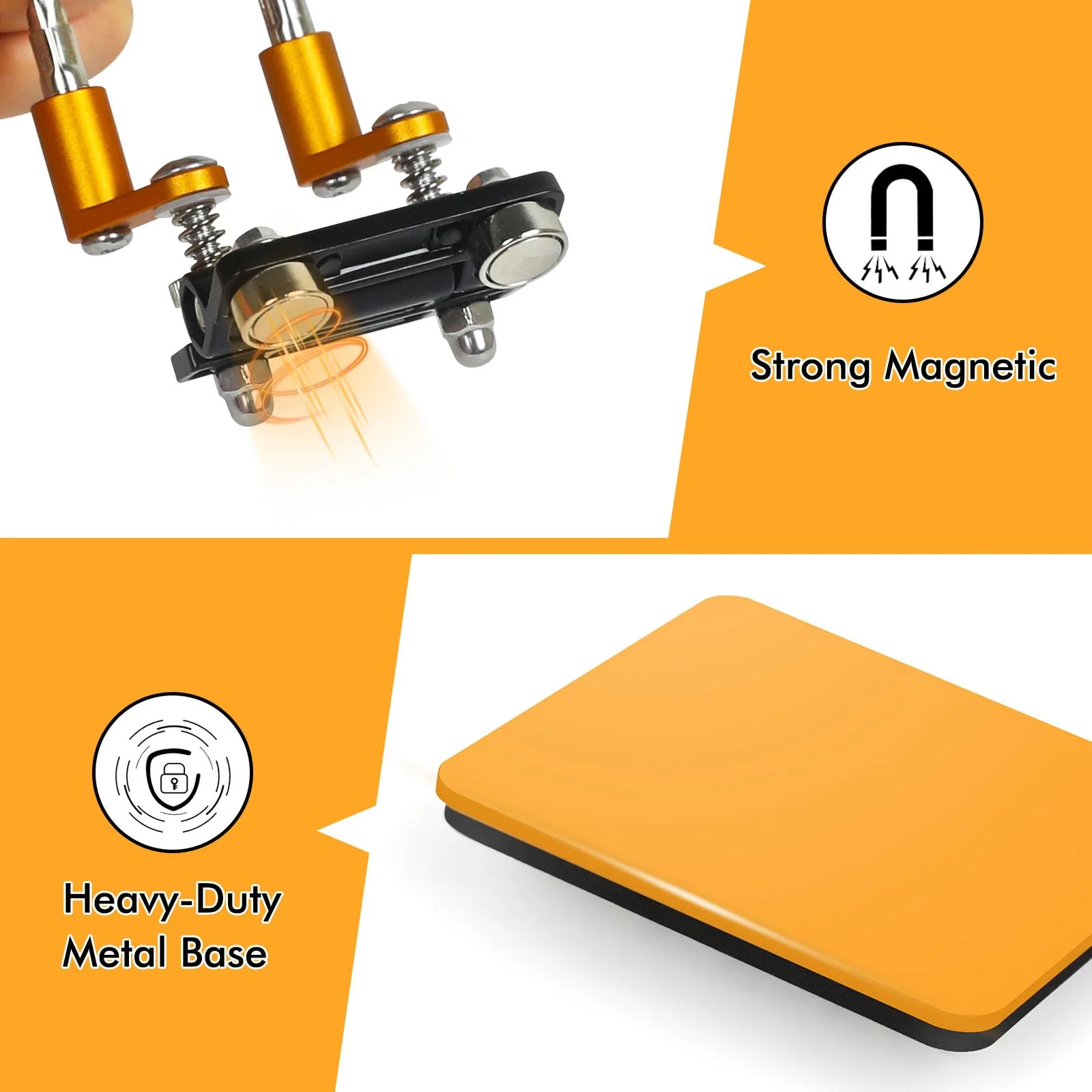 Magnetic Helping Hands Soldering Station with 10 x 10 cm Stable Base, 4 Flexible Arms Soldering Aid - 360° Rotating and Adjustable Multifunctional Tool Third Hand 10cm * 10cm - Image 4