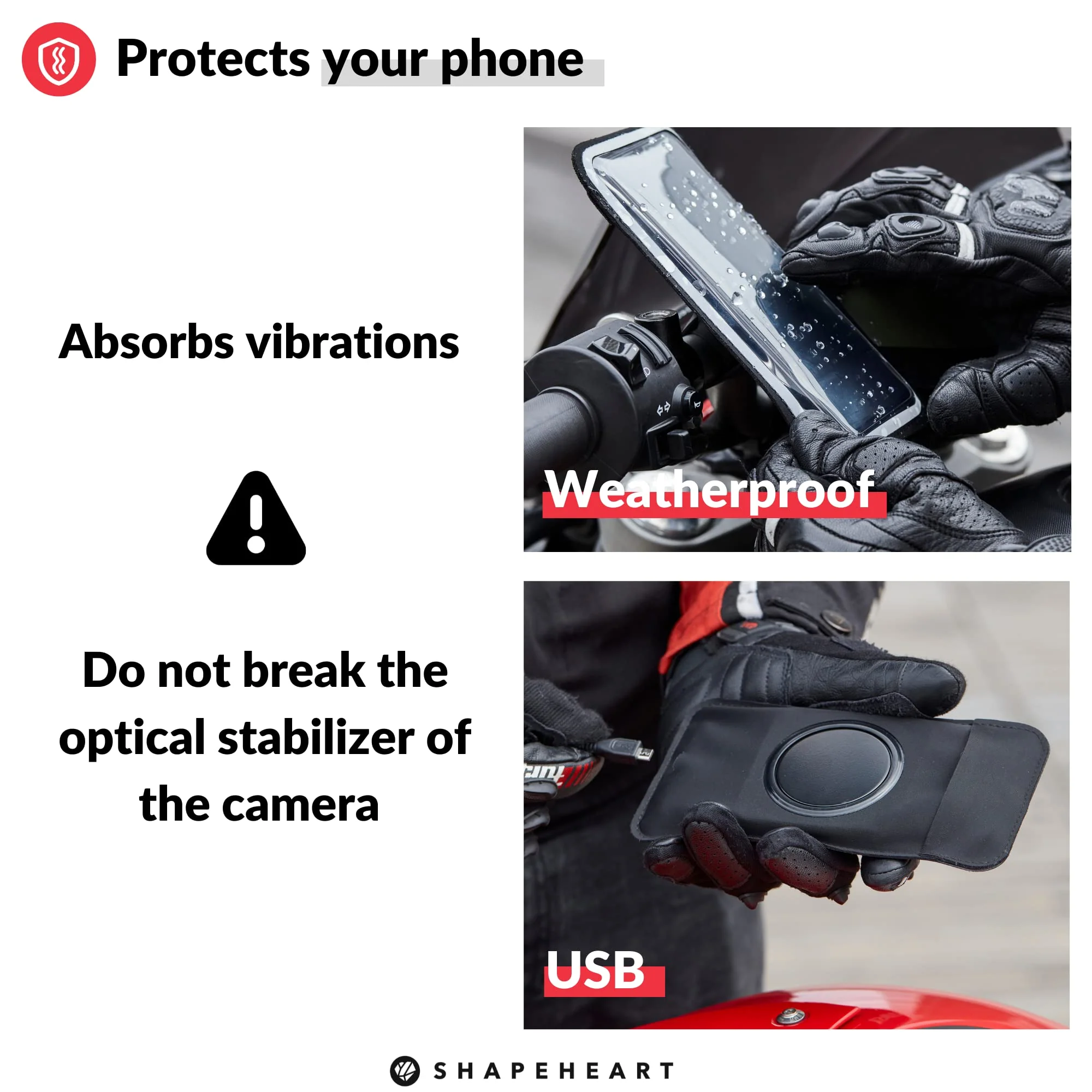 Magnetic motorbike phone holder | Anti vibration motorcycle phone holder | Waterproof Motorcycle Handlebar phone mount | 360° orientation 2XL phone up to 6.77" (17.2 cm) - Image 3