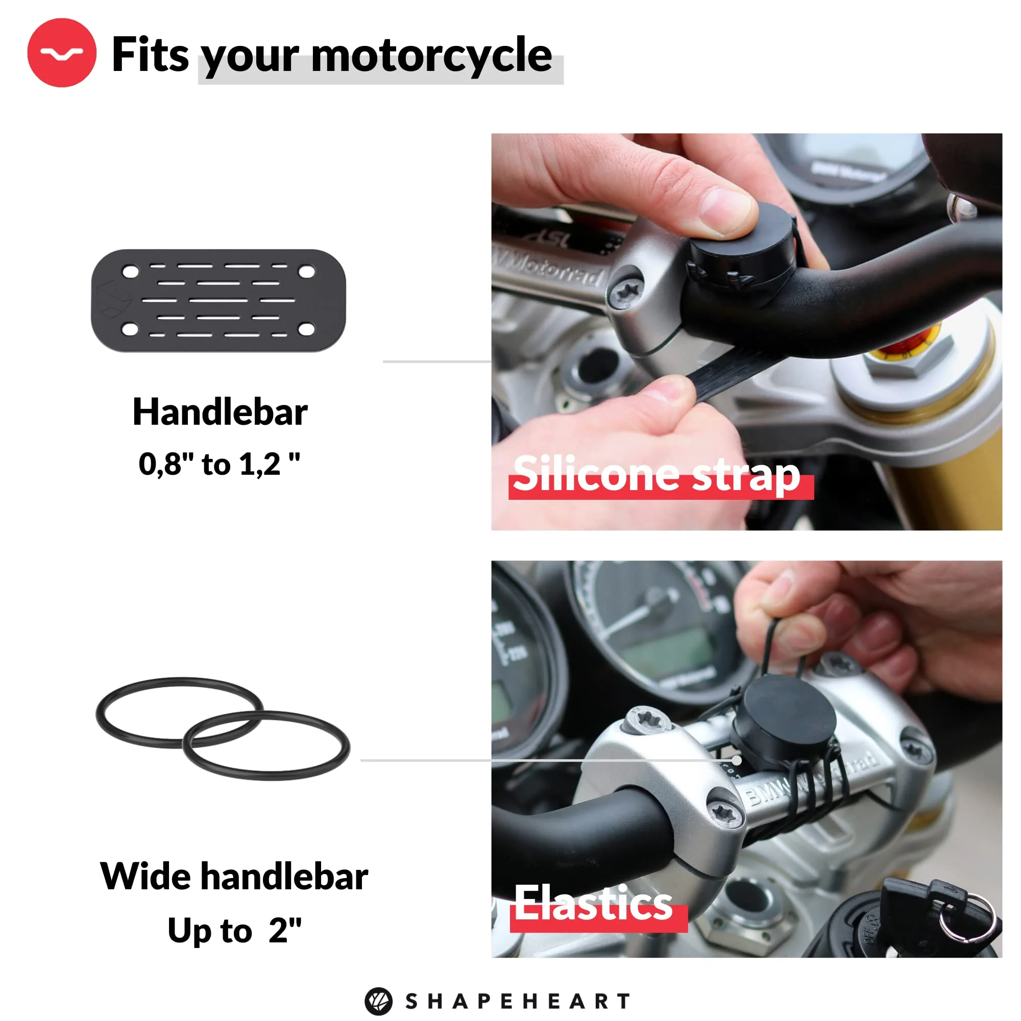 Magnetic motorbike phone holder | Anti vibration motorcycle phone holder | Waterproof Motorcycle Handlebar phone mount | 360° orientation 2XL phone up to 6.77" (17.2 cm) - Image 4