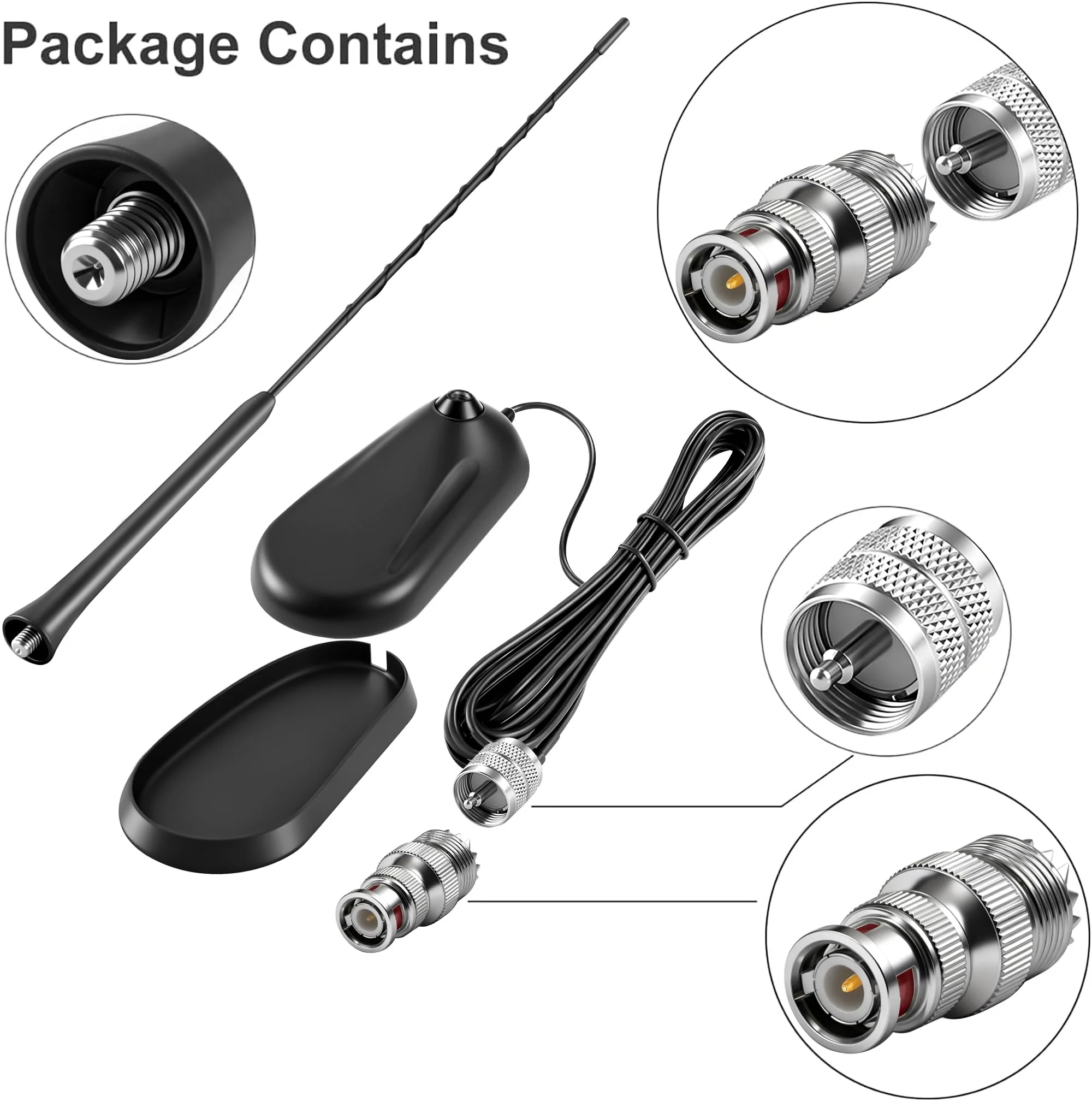 Magnetic Mount Low Profile 27MHz CB Radio Antenna Compatible with Uniden Cobra Midland President Mobile Handheld CB Radio, Perfect for use on Vehicle Car Truck RV, Slinkdsco - Image 5