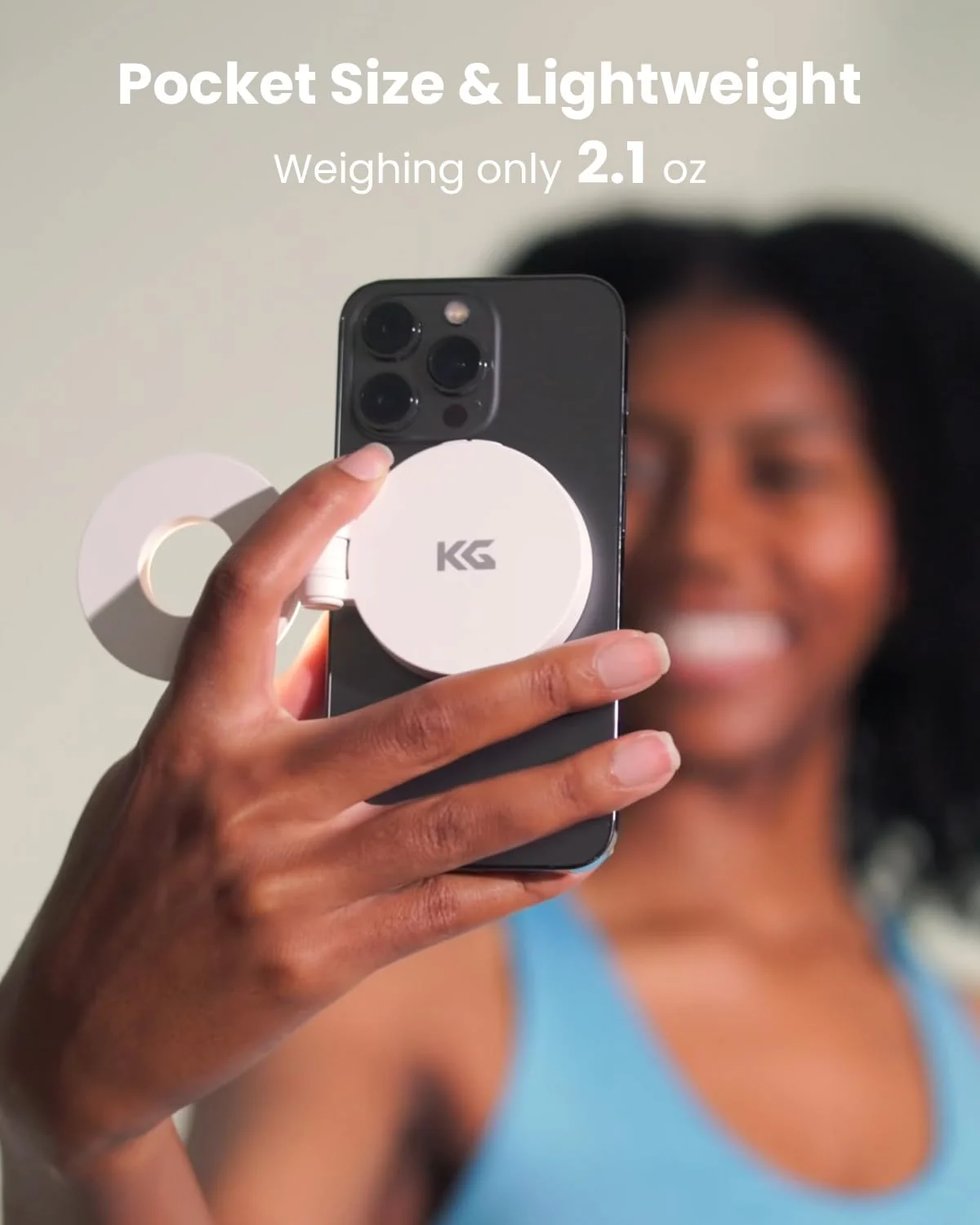 Magnetic Selfie Light for iPhone Magsafe, Portable Phone Ring Light for Video Recording, Rechargeable Lightweight Travel LED Cell Phone Light, White - Image 2