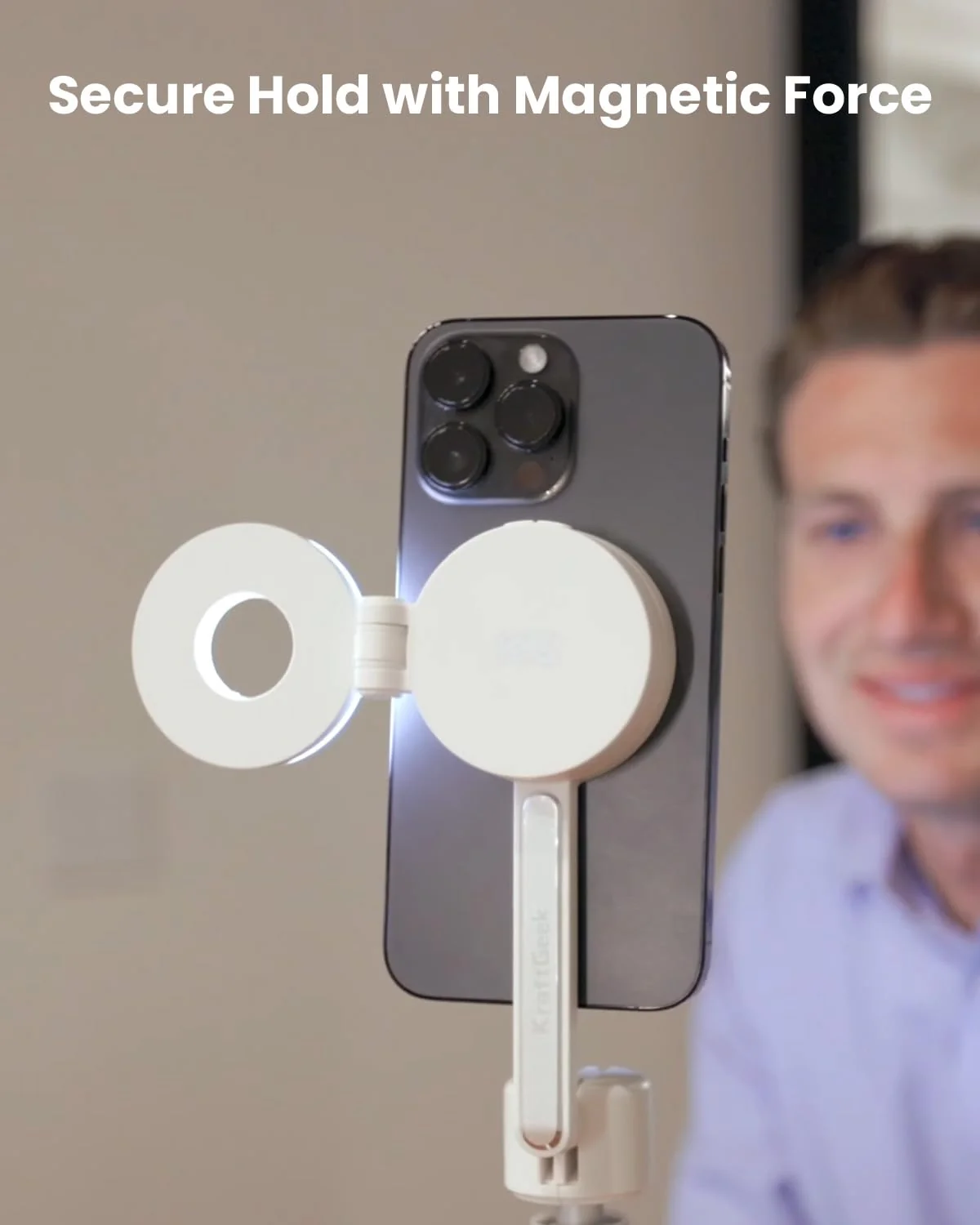 Magnetic Selfie Light for iPhone Magsafe, Portable Phone Ring Light for Video Recording, Rechargeable Lightweight Travel LED Cell Phone Light, White - Image 3
