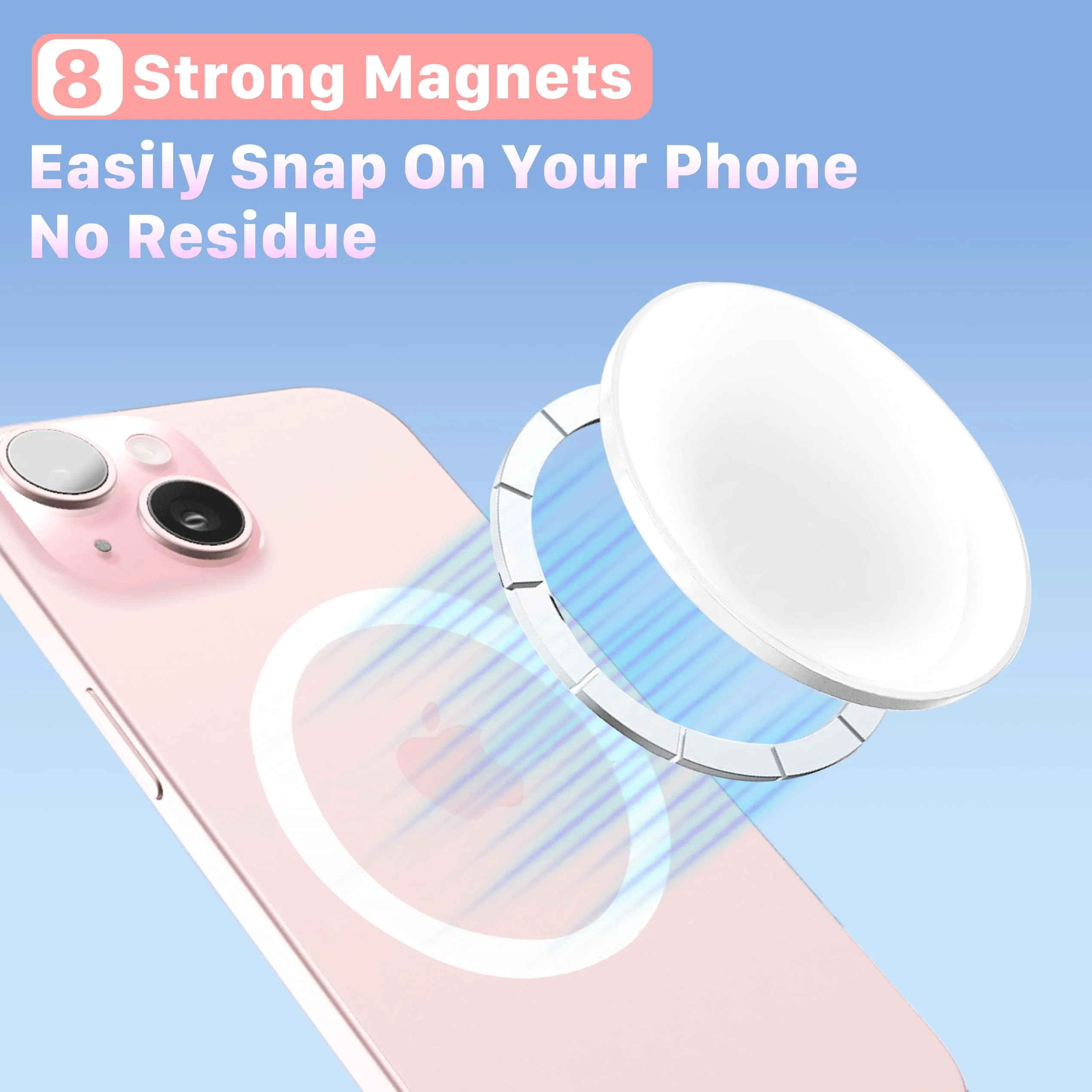 Magnetic Selfie Mirror for Back Camera,Vlog Selfie Monitor Screen for iPhone, Camera Mirror, iPhone & All Phones for Selfies (Flat Mirror) Flat Mirror - Image 2