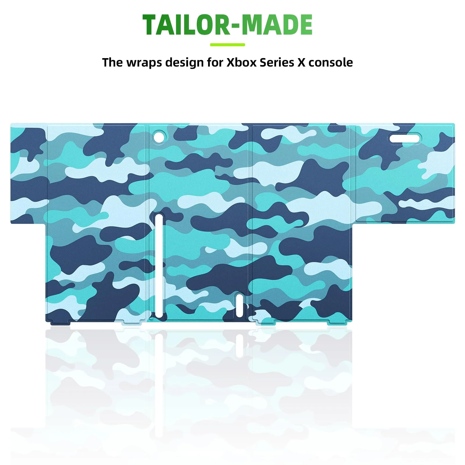 Magnetic Smart Wraps for Xbox Series X Console, Full Protection Protective Cover Case for Xbox Series X Accessories with Premium PU Leather and Soft Inner Lining - Blue Camo - Image 6