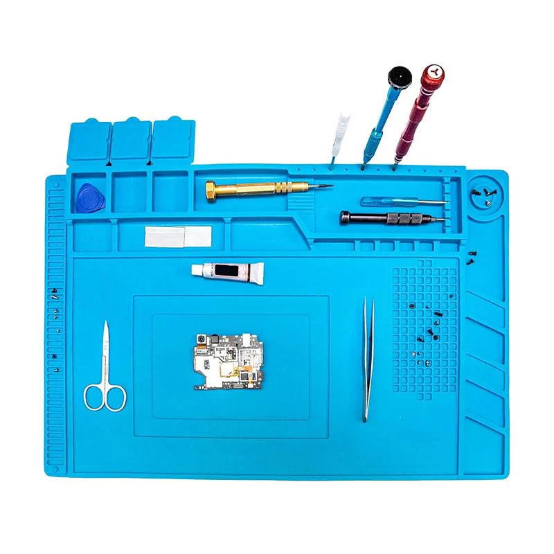 Magnetic Soldering Mat, 45 x 30 cm, Repair and Soldering Mat, Silicone, 500°C Workbench Mat, for Repairing Watches, Phones, Laptops - Image 4