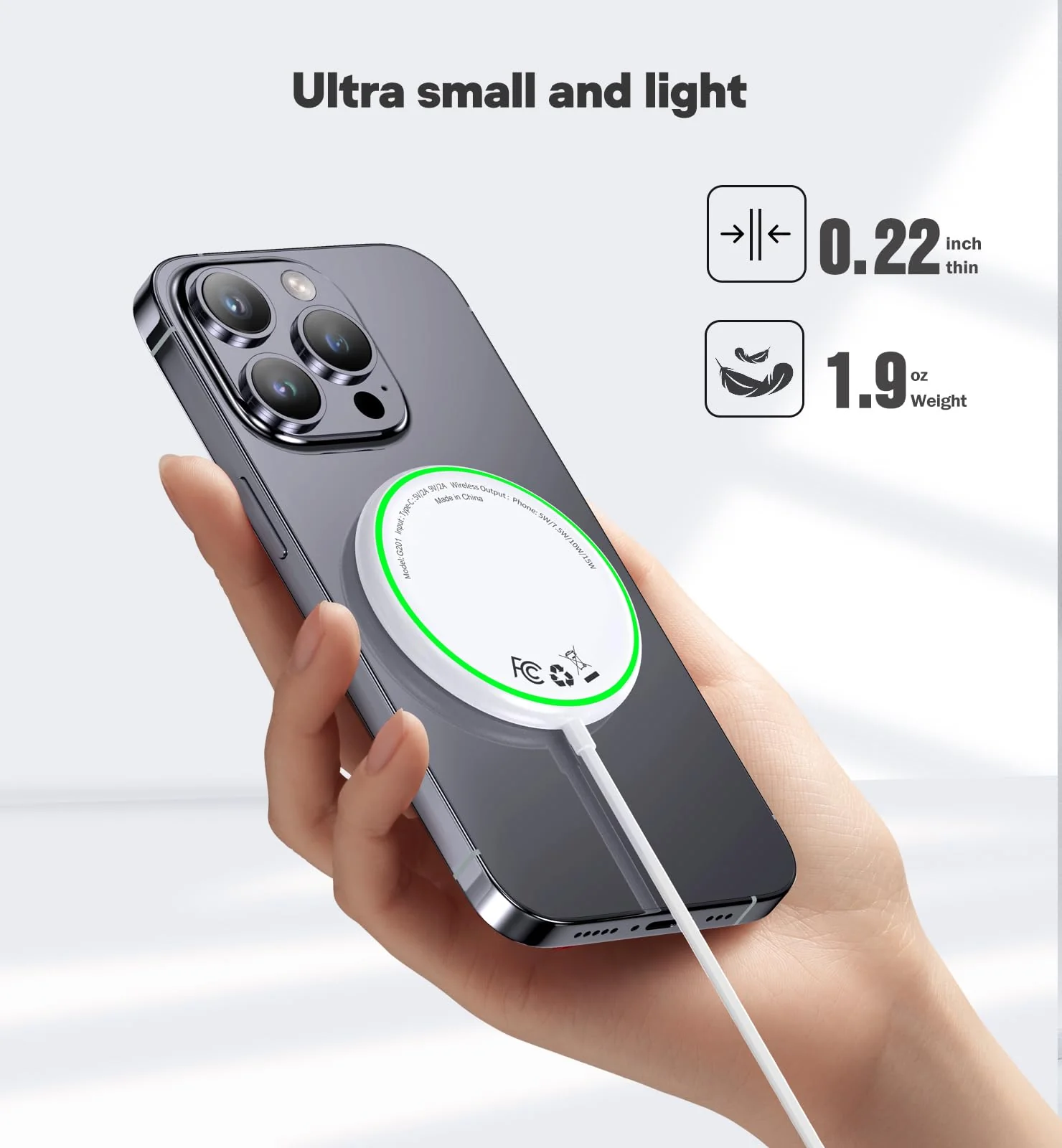 Magnetic Wireless Charger iPhone 15W Mag Safe Charger 2 Pack Wireless Charging Pad with Sleep-Friendly LED Light for iPhone 16 15 14 13 12 Pro Max Plus & Airpods 2 3 Pro White - Image 3
