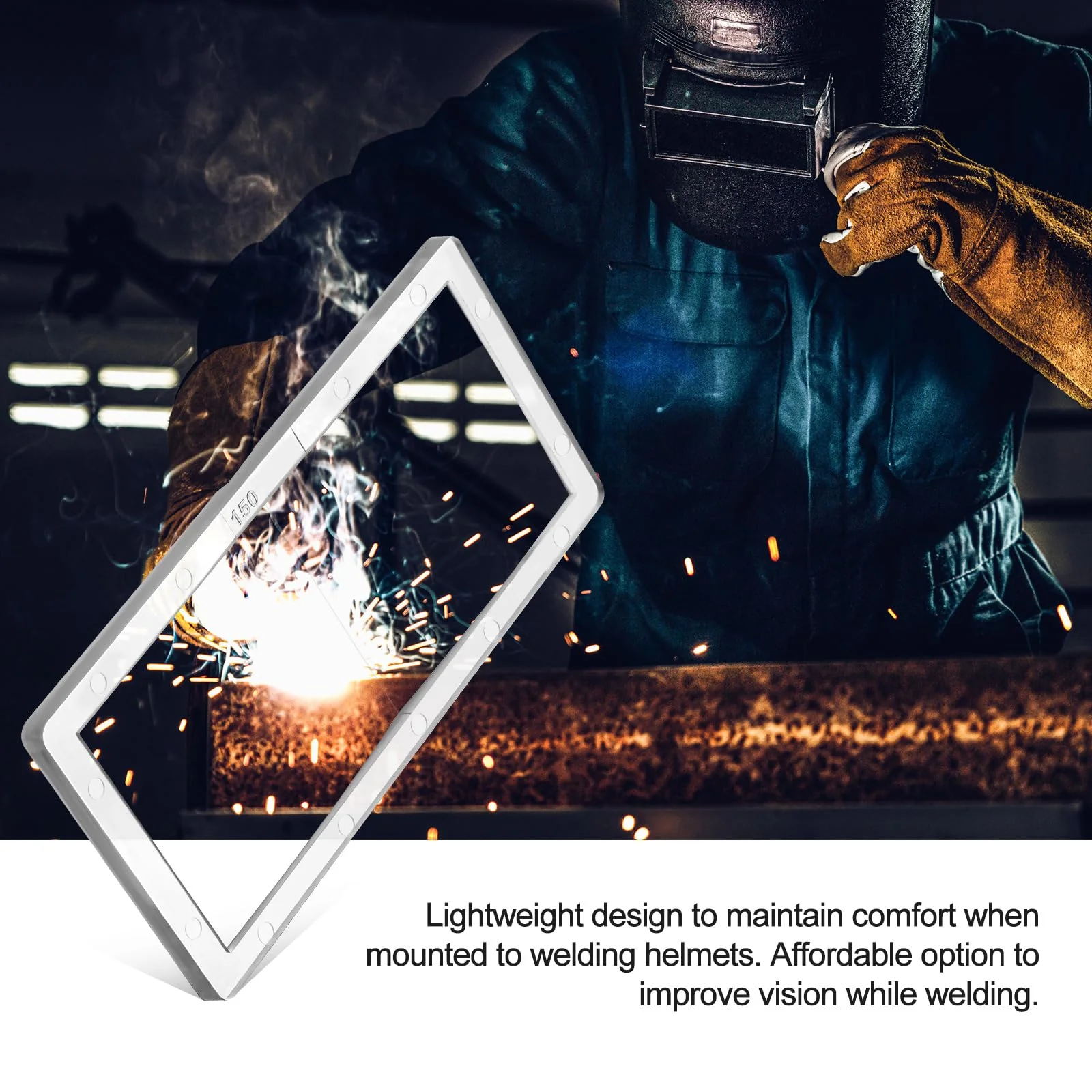 Magnification Welding Lens Magnifying Helmet Replacement Lens Compatible with Most Welding Helmets(1.0/1.5/2.0/2.5/3.0 Diopter,2" X 4.25",Pc,5 Pcs) 1.0/1.5/2.0/2.5/3.0 Diopter,2" X 4.25" Pc 5 - Image 6