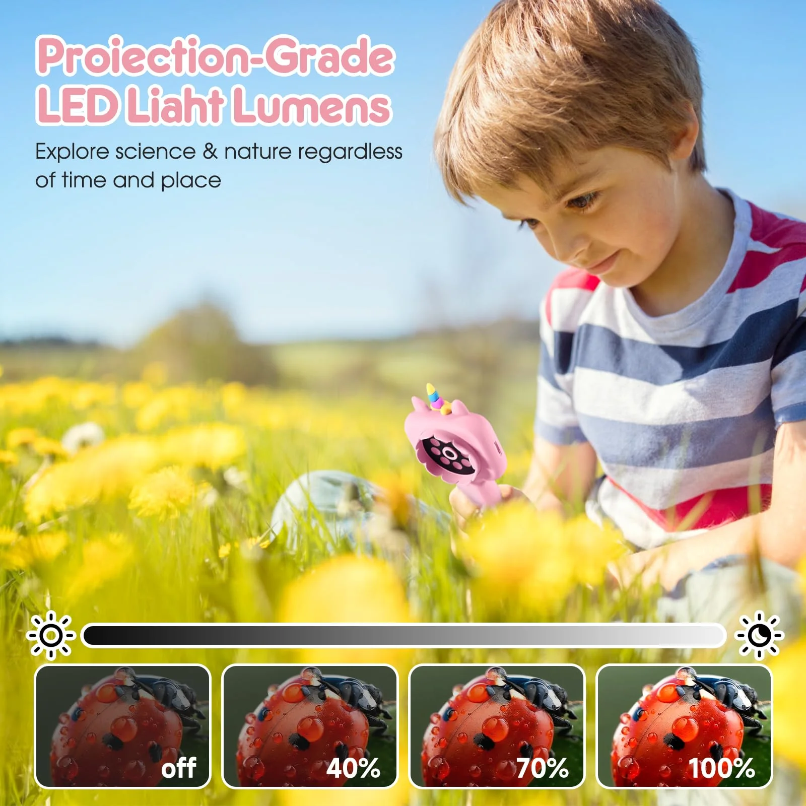 Magnifying, 2.4" Microscope for Kids, 600X-4800X Handheld Digital Miniscope, Portable Pocket Magnification Microscope Photo & Video | Education Toys for Age 3 4 5 6 7 8 9 10 Girls Boys Pink - Image 5