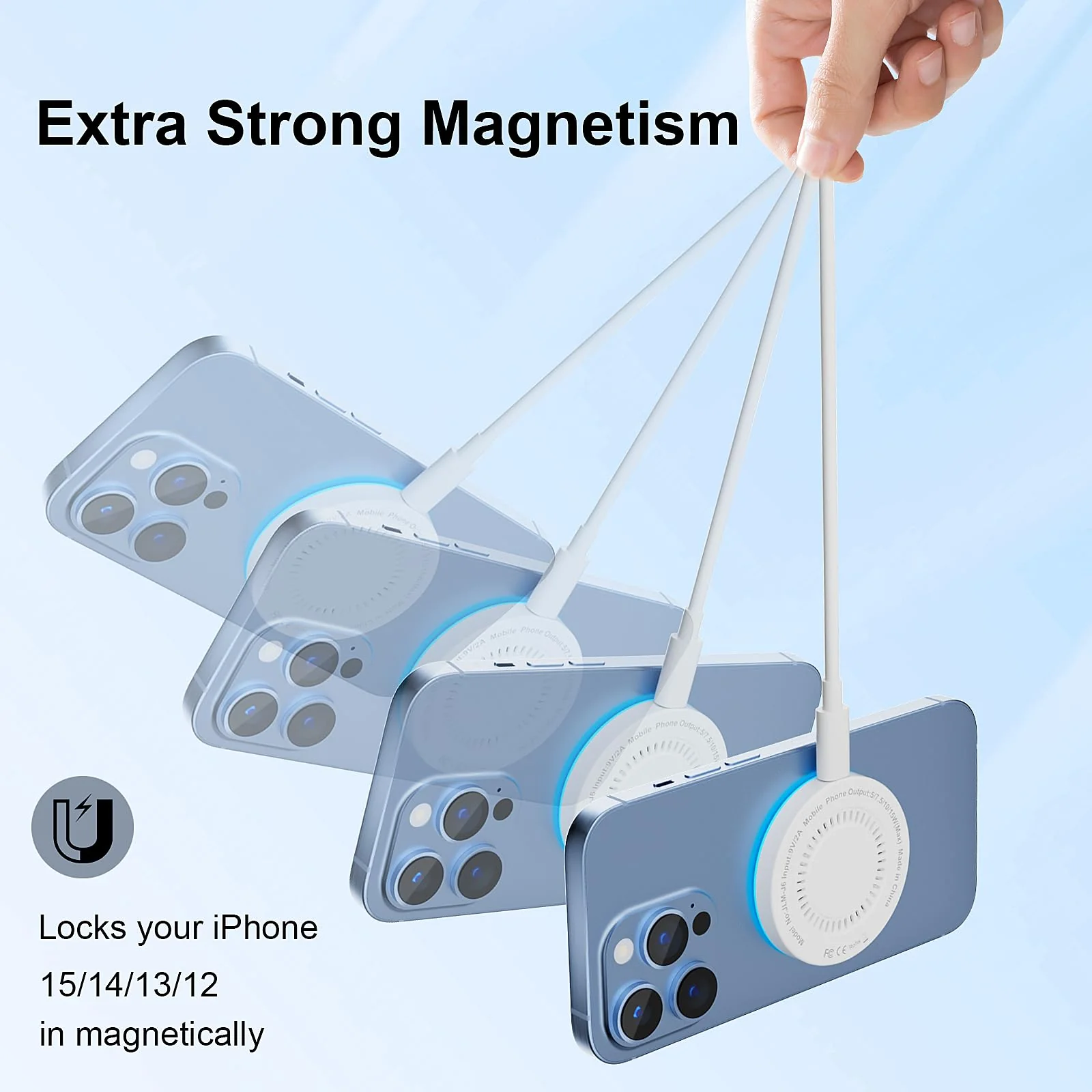 MagSafe Charger 2 Pack 15W Magnetic Wireless Charger Fast Charging Pad Compatible with iPhone 16/15/14/13/12 Series & AirPods 3/2/Pro Magnetic MagSafe Charging Pad with Dual Charging Ports white - Image 5