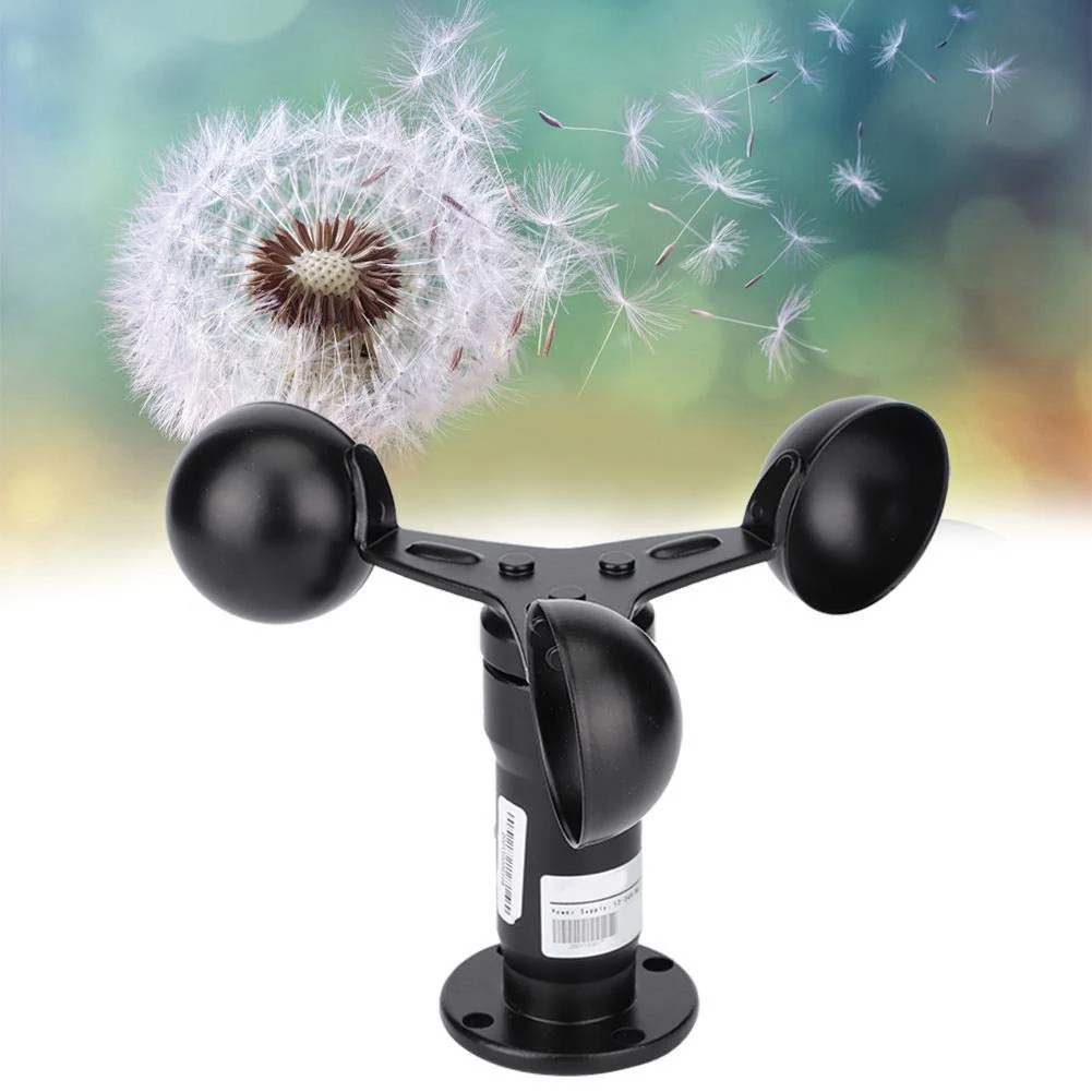 MAGT Wind Speed Sensor, Pulse Signal Output Aluminium Alloy Wind Speed Meter Practical Wind Gauge Anemometer 3 Cups - Image 2