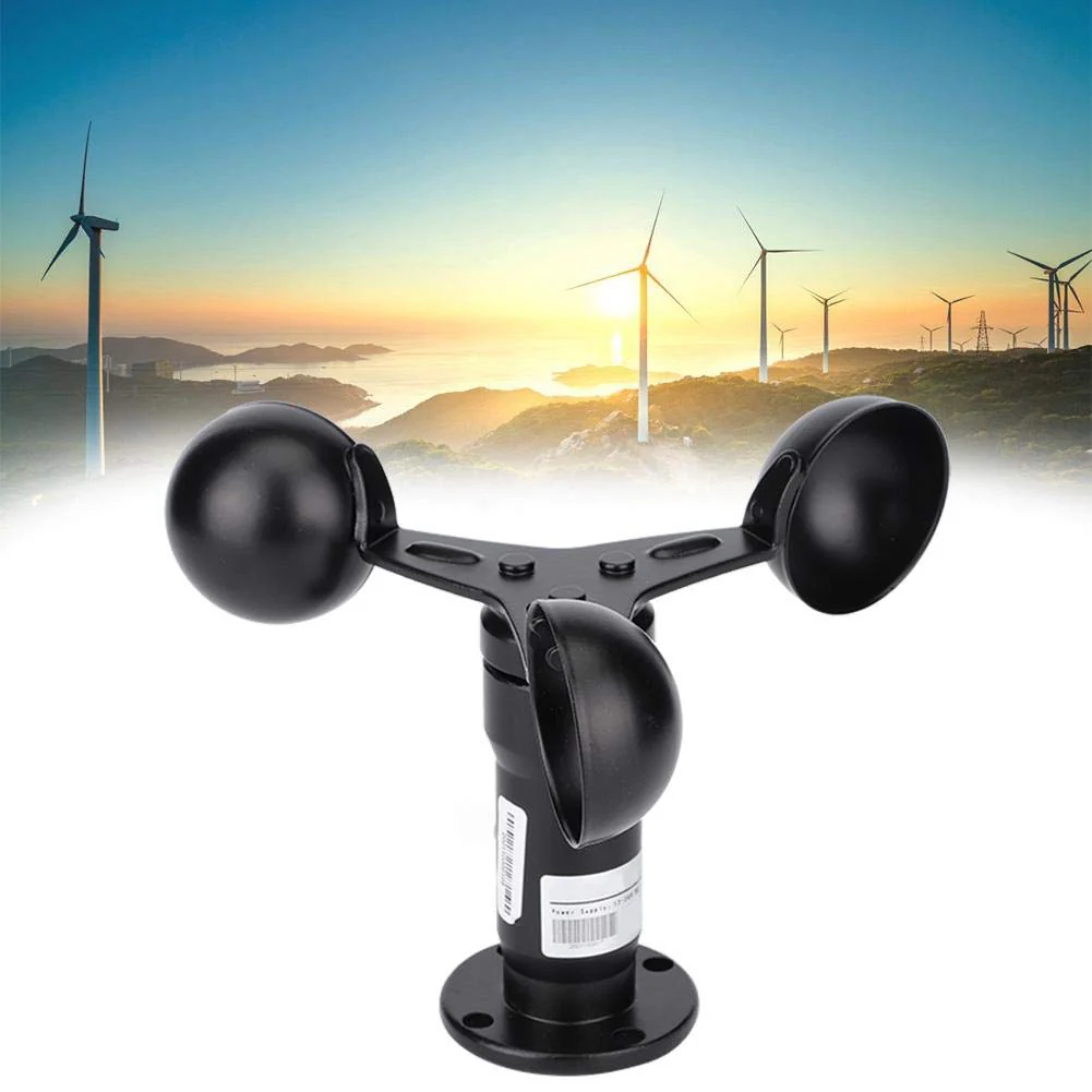 MAGT Wind Speed Sensor, Pulse Signal Output Aluminium Alloy Wind Speed Meter Practical Wind Gauge Anemometer 3 Cups - Image 3