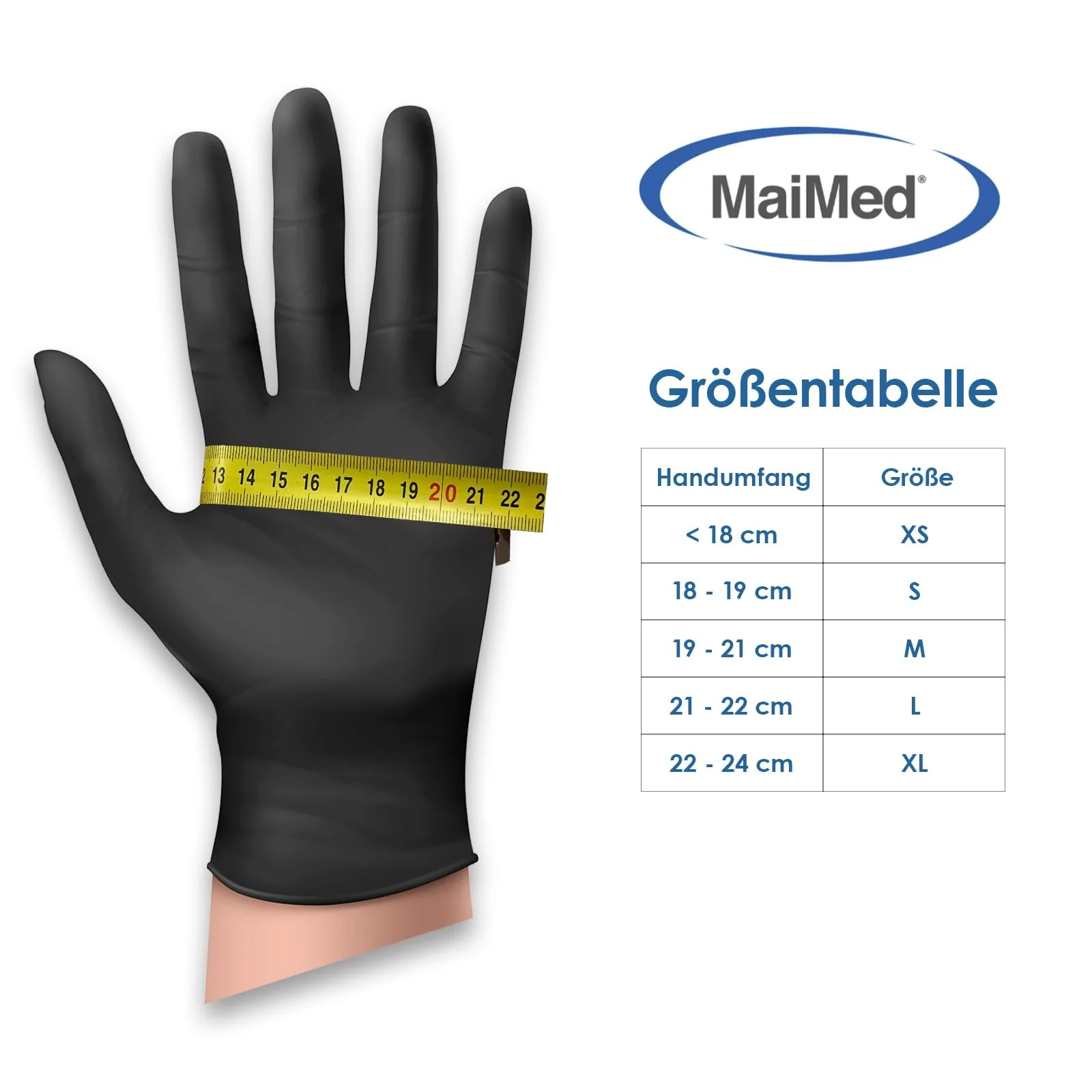 Maimed Nitrile Gloves Black - Pack of 100 - Powder-Free, Tear-Resistant & Latex-Free Disposable Gloves - Ideal for Tattoo, Kitchen, Cleaning M - Image 3