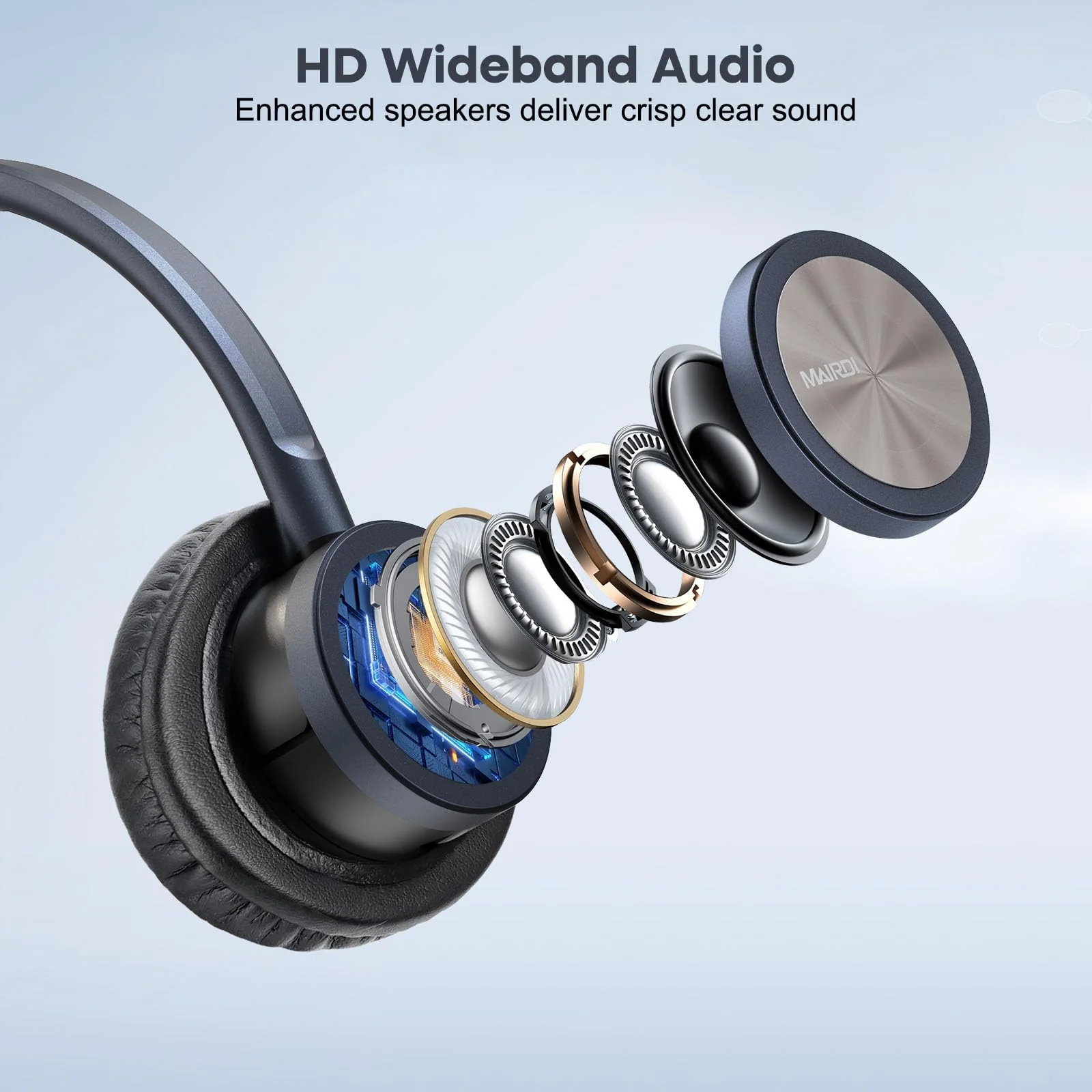 MAIRDI Telephone Headset with Microphone Noise Canceling, Binaural with RJ9 Jack & 3.5mm Connector for Office Call Center Deskphone Cell Phone PC Laptop, Work for Cisco 7941 7965 6941 7861 8811 8961 Black - Image 3