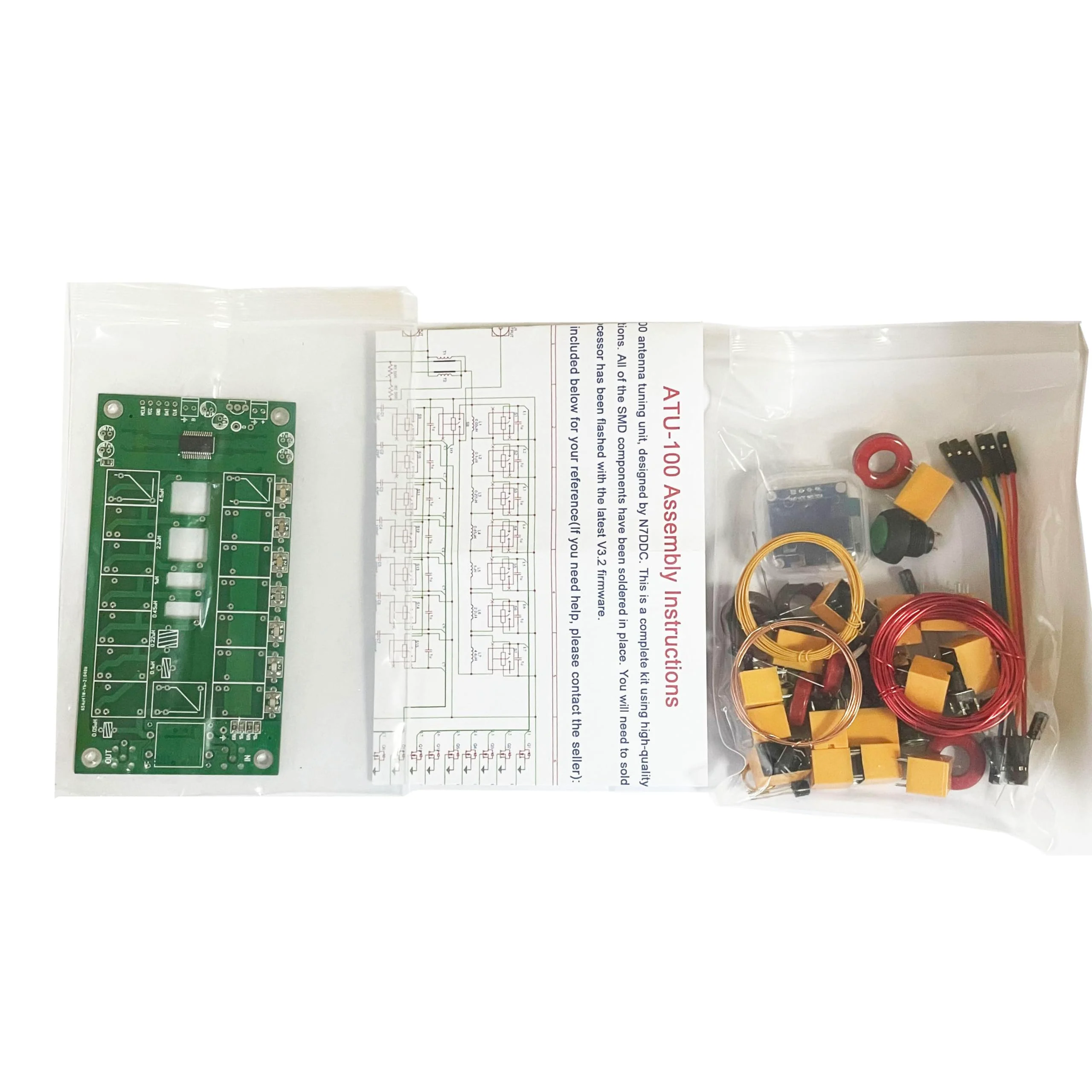 Malahit ATU-100 Antenna Tuner DIY Kits 1.8-50MHz atu100 Automatic Antenna Tuner by N7DDC 7x7 0.96 Inch OLED SMT and chip soldered 3.2 Version Firmware Programmed Unassembled - Image 2