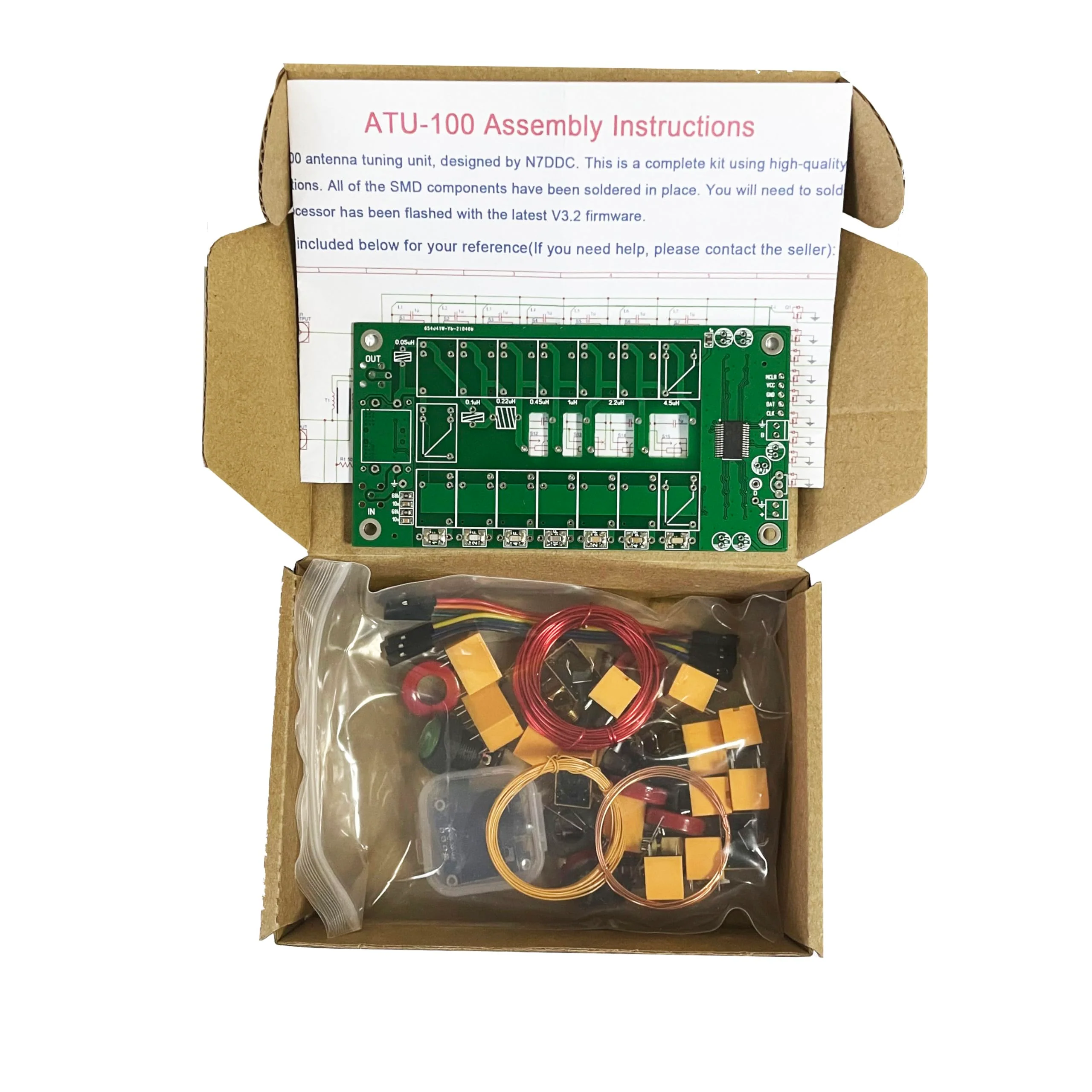 Malahit ATU-100 Antenna Tuner DIY Kits 1.8-50MHz atu100 Automatic Antenna Tuner by N7DDC 7x7 0.96 Inch OLED SMT and chip soldered 3.2 Version Firmware Programmed Unassembled - Image 4