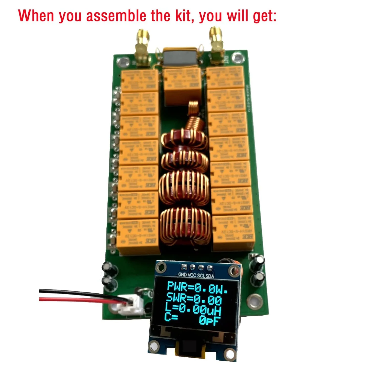 Malahit ATU-100 Antenna Tuner DIY Kits 1.8-50MHz atu100 Automatic Antenna Tuner by N7DDC 7x7 0.96 Inch OLED SMT and chip soldered 3.2 Version Firmware Programmed Unassembled - Image 6