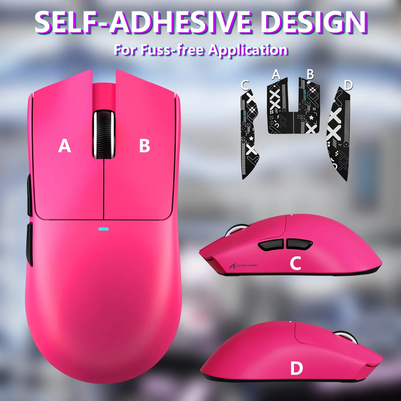 MAMBASNAKE Attack Shark X11SE Lightweight Wireless Gaming Mouse, Tri-Mode 2.4G/USB-C Wired/BT, 22K DPI, PAW3311 Optical Sensor, 59g, 5 Programmable Buttons, 300mAh Battery for PC/Mac((Berry-Griptape) Berry Red-Griptape - Image 9
