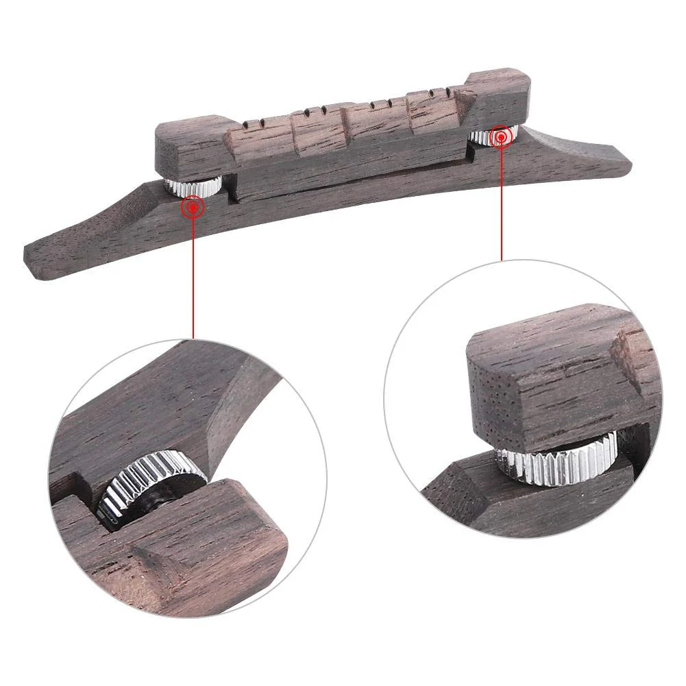 Mandolin Bridge, Adjustable Compensated Mandolin Strings Bridge Rosewood for Martin Acoustic Guitar Mandolin Bridge Mandolin Bridge Replacement - Image 2