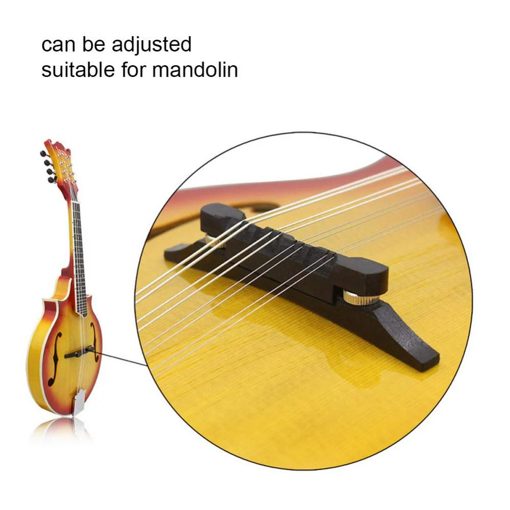 Mandolin Bridge, Adjustable Compensated Mandolin Strings Bridge Rosewood for Martin Acoustic Guitar Mandolin Bridge Mandolin Bridge Replacement - Image 5