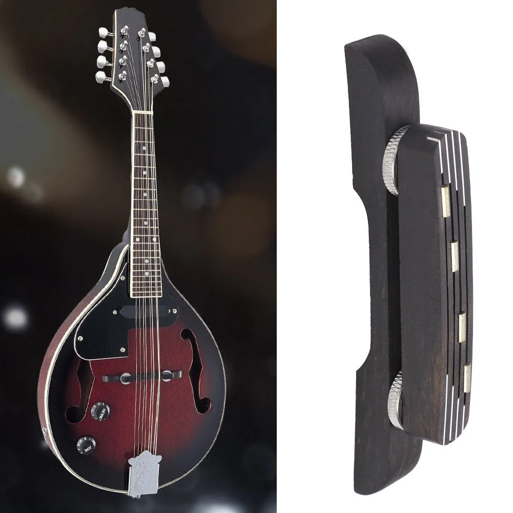 Mandolin Bridge, Rosewood Height Adjustable Bridge Mandolin Instrument DIY Repair Parts - Image 2