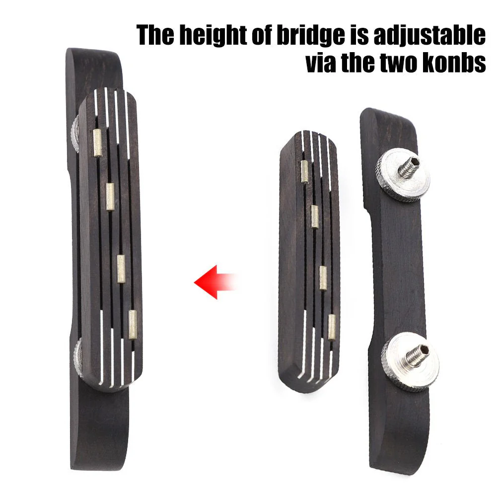 Mandolin Bridge, Rosewood Height Adjustable Bridge Mandolin Instrument DIY Repair Parts - Image 4