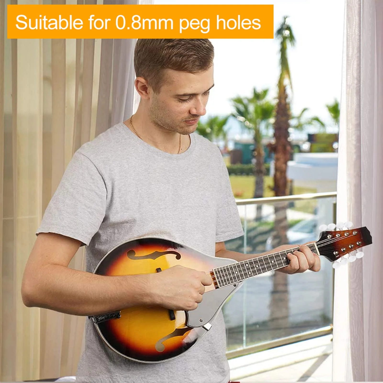 Mandolin Tuning Pegs 4L4R Acrylic Vintage Keystone Tuning Keys Machine Head 4L 4R Guitar Accessory Parts Tuners Set Replacements for 8 String - Image 3