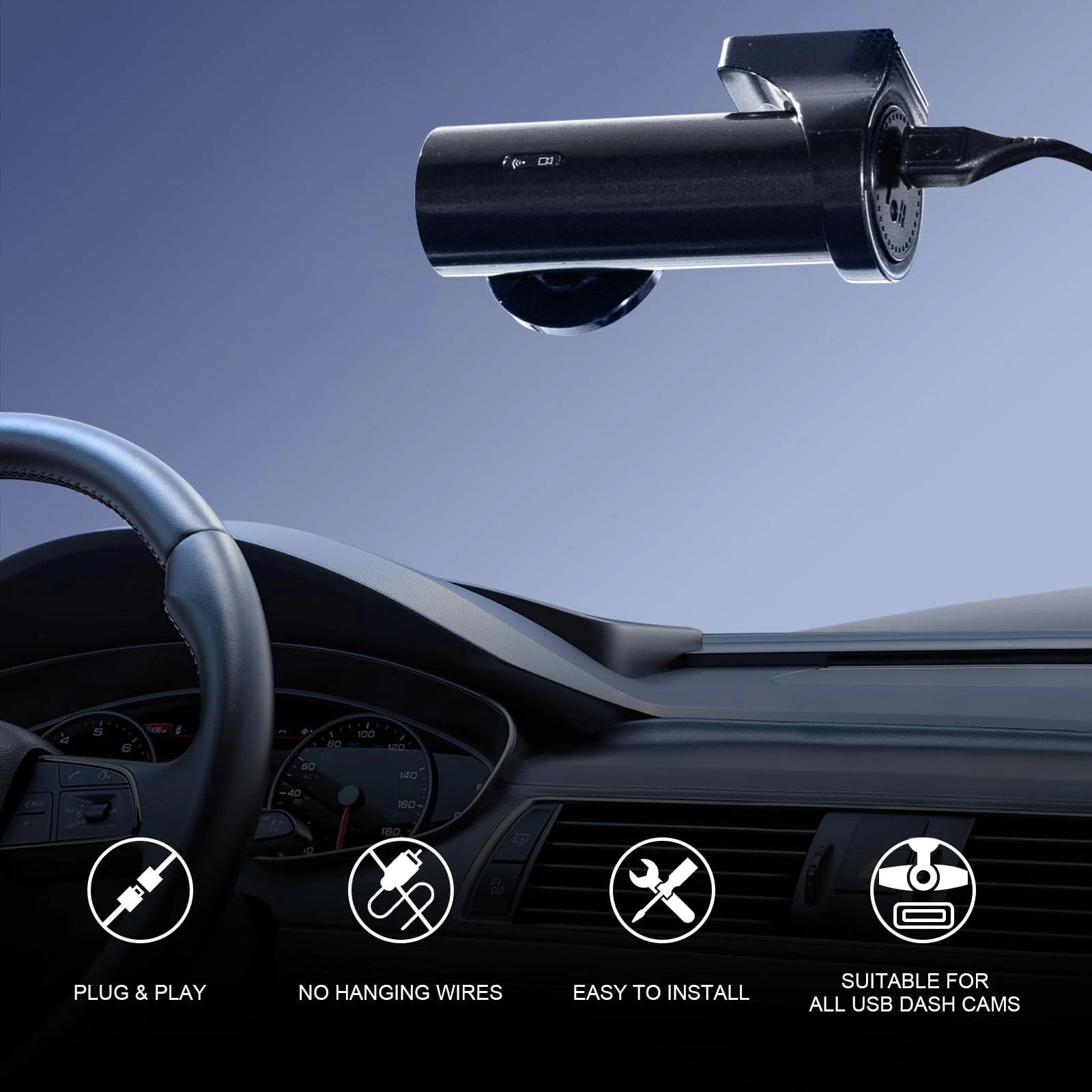 mangoal Dashcam Power Adapter Custom for Ford 16 Pin (Model A) for F150/F250/F350 Explorer Bronco and etc,Hide The Wires,GPS Radar Mirror Camera Dash Cam Adapte,Connects to Rearview Mirror(Exposed) - Image 8
