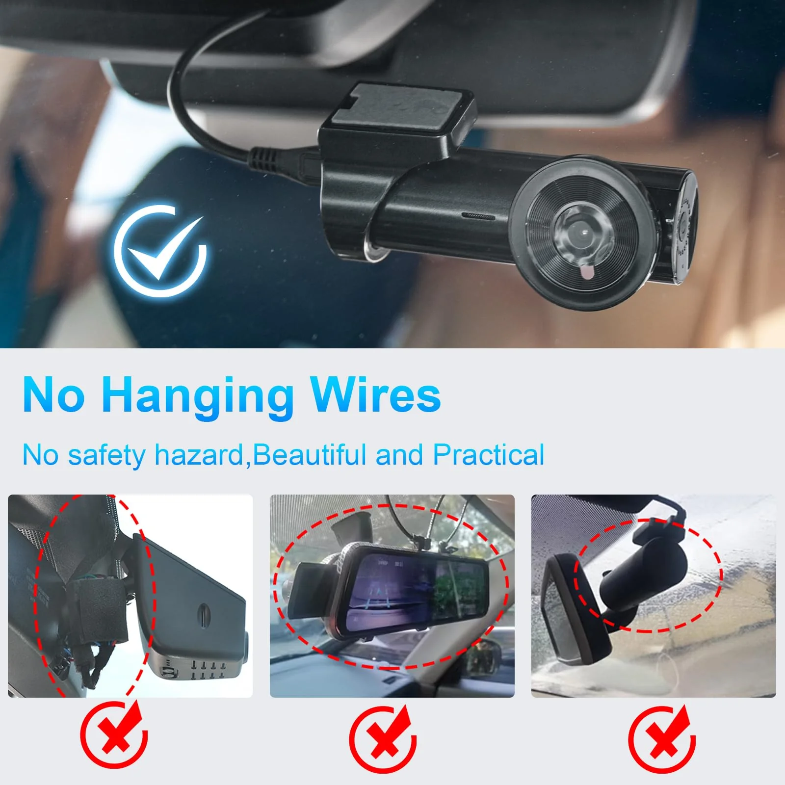 mangoal Dashcam Power Adapter Custom for Ford 5 Pin (Model B) for Mustang Mache Explorer Edge Expedition & More, Connect Auto-Dimming Connector(Hidden) - Image 8