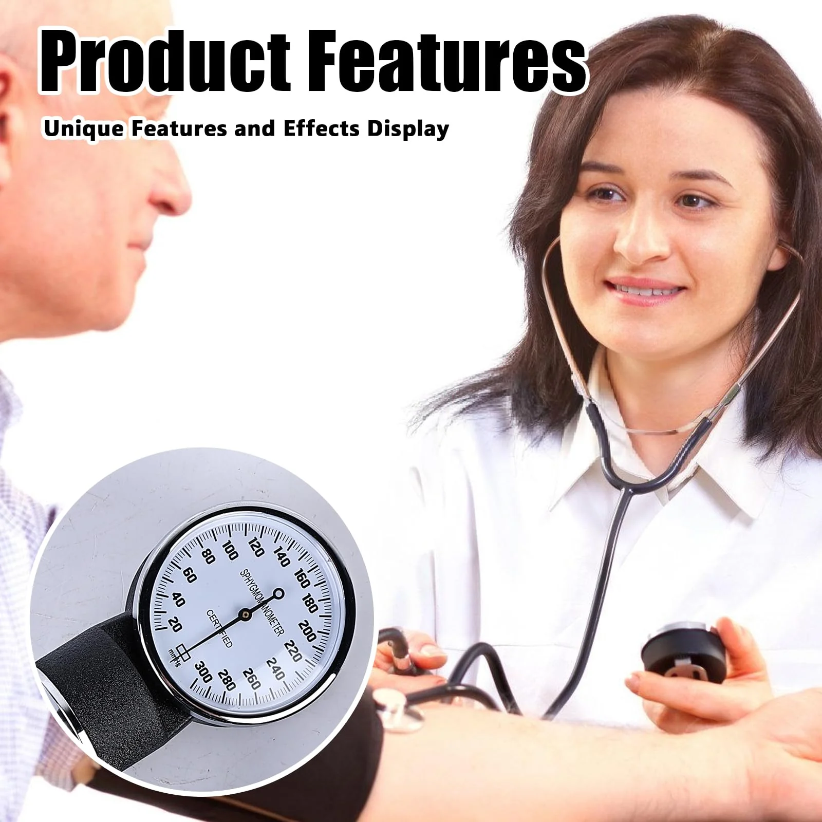 Manual Blood Pressure Monitor: Blood Pressure Monitor Manual Blood Pressure Cuff Home Blood Pressure Cuff Kit Blood Pressure Cuff with Stethoscope with Zip Case - Image 3