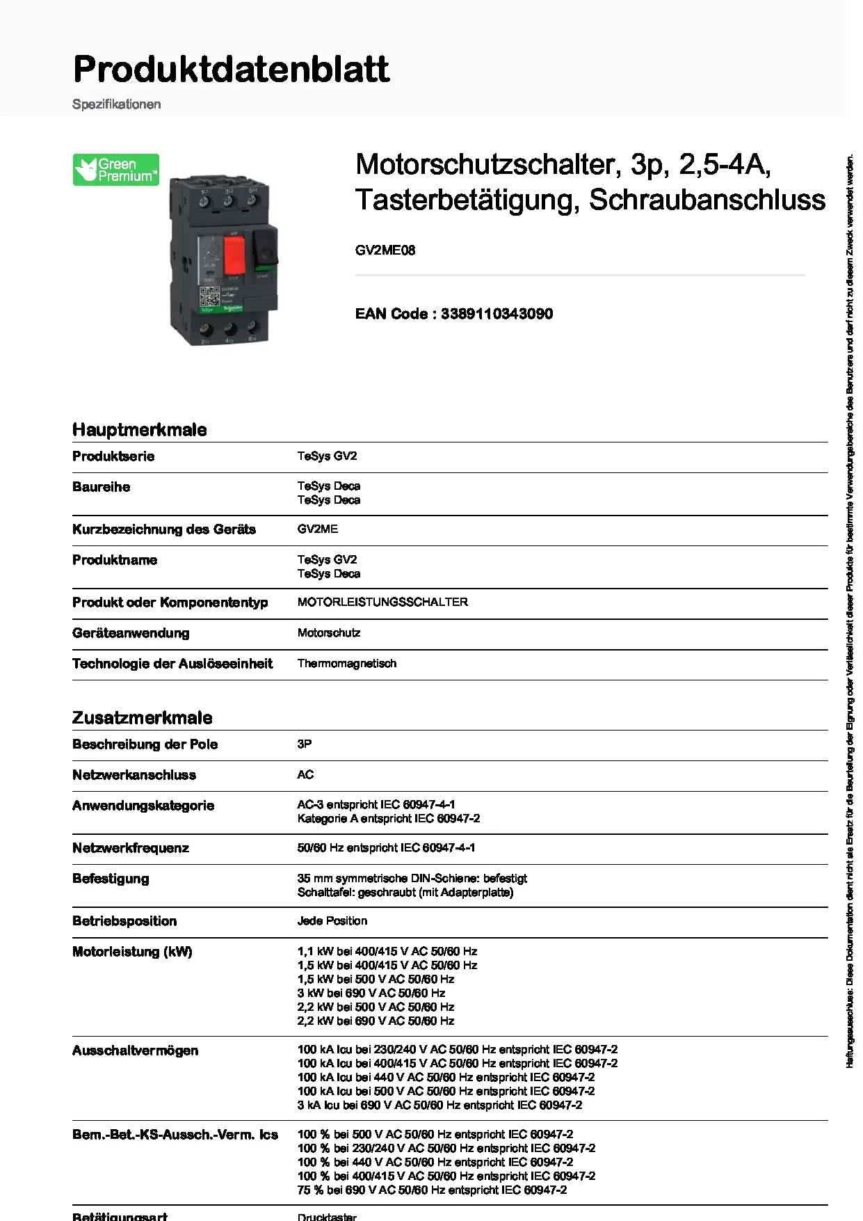 Manual Motor Starter, Button, 2.5-4A, 1P - Image 6