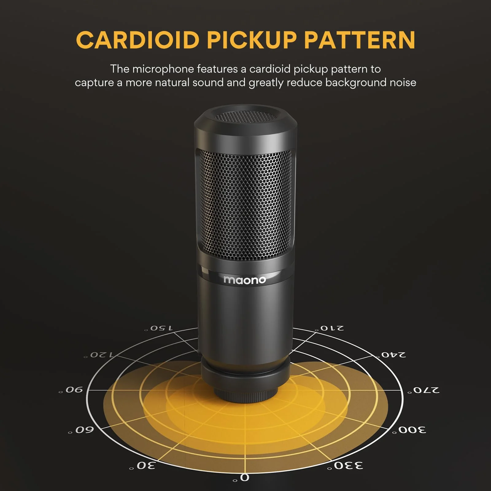 MAONO Condenser Microphone, Cardioid Studio Condenser Recording Mic with 3.5mm XLR for podcasting, Streaming, Singing, Vocal, Home-Studio - Image 3