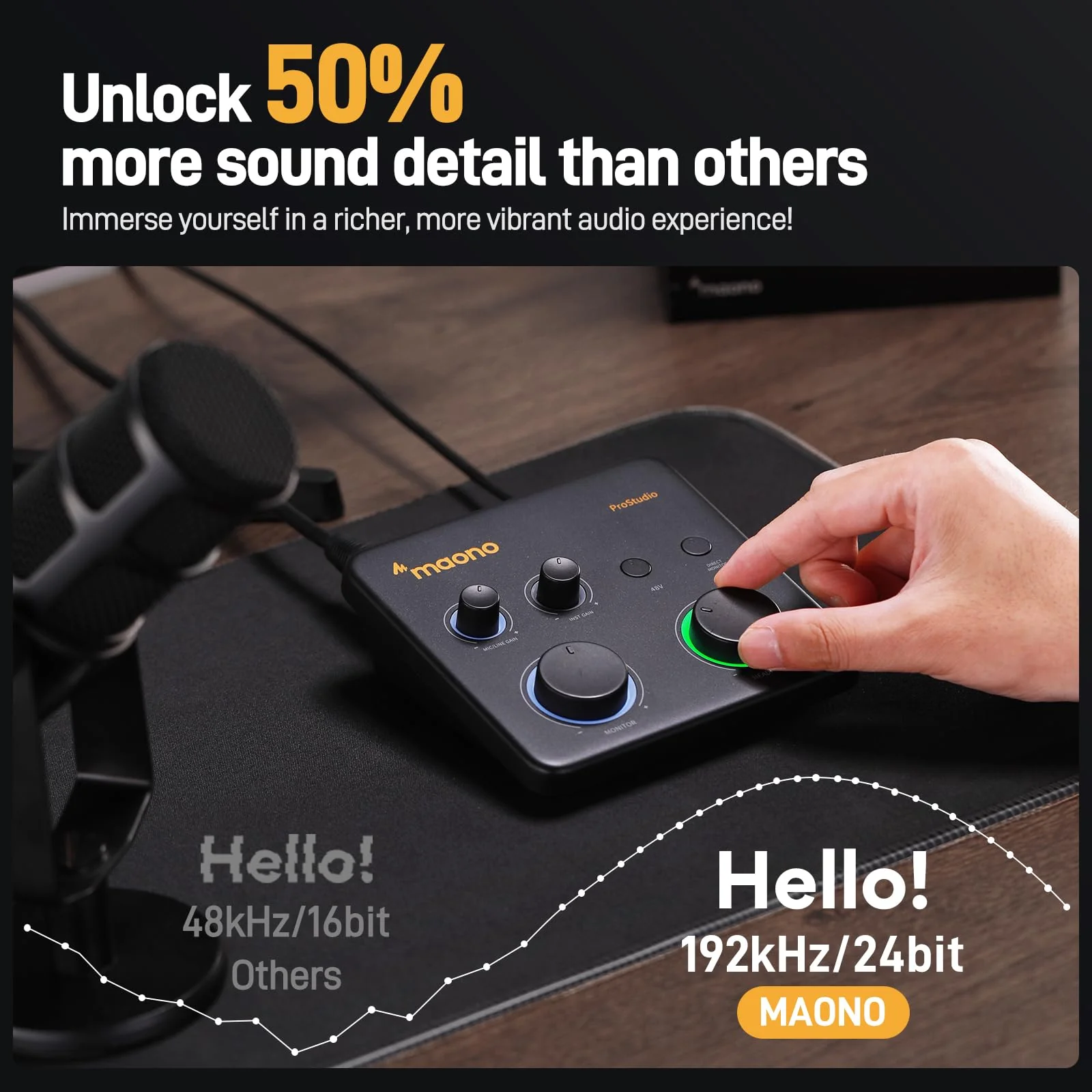 MAONO USB Audio Interface for PC: Interface with XLR Input 24-bit/192kHz Routing Software LOOPBACK ASIO Driver for Recording Music, Home-Studio, Guitar, Podcast, Streaming, DAW(PS22 Lite Black) PS22 Lite Black - Image 2