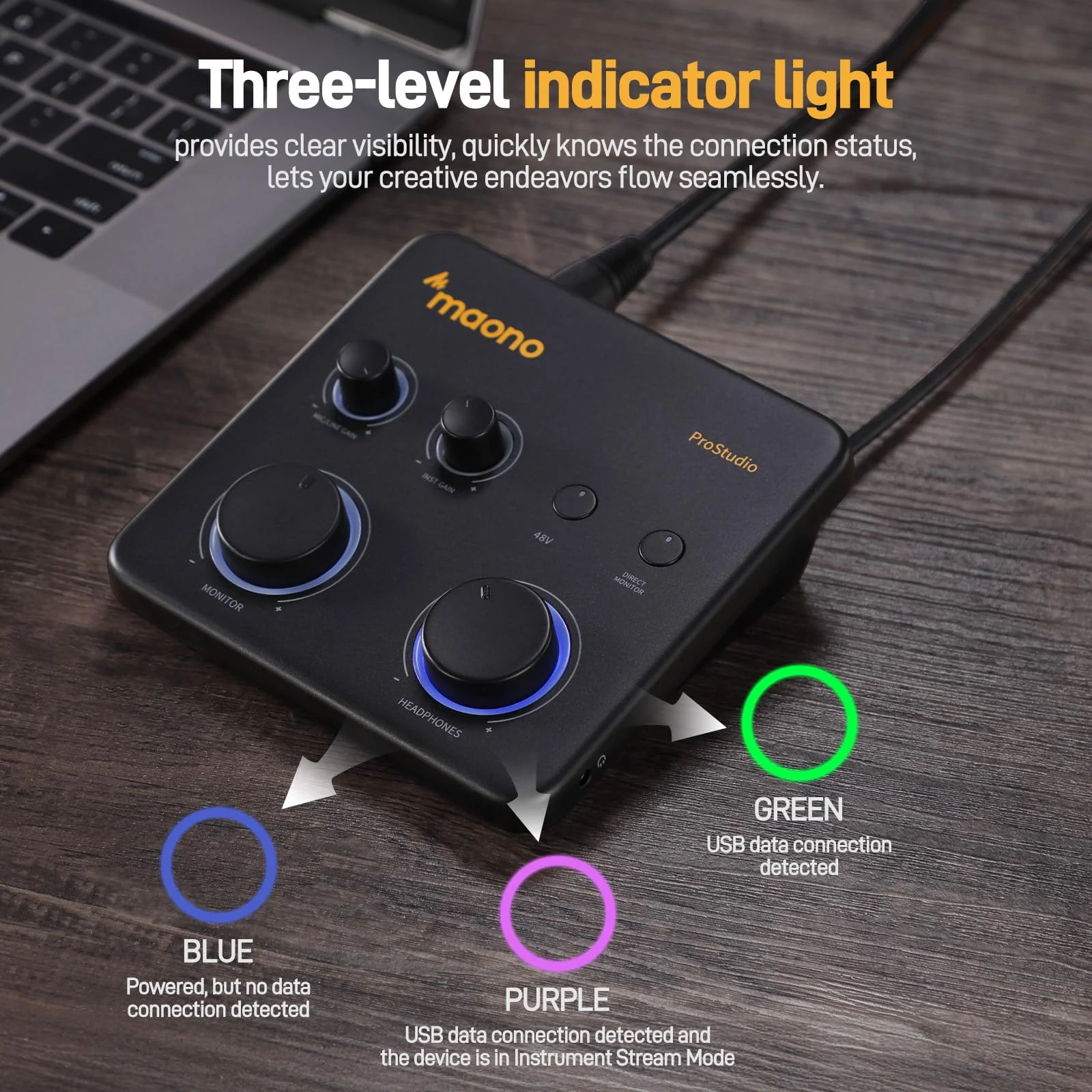 MAONO USB Audio Interface for PC: Interface with XLR Input 24-bit/192kHz Routing Software LOOPBACK ASIO Driver for Recording Music, Home-Studio, Guitar, Podcast, Streaming, DAW(PS22 Lite Black) PS22 Lite Black - Image 6