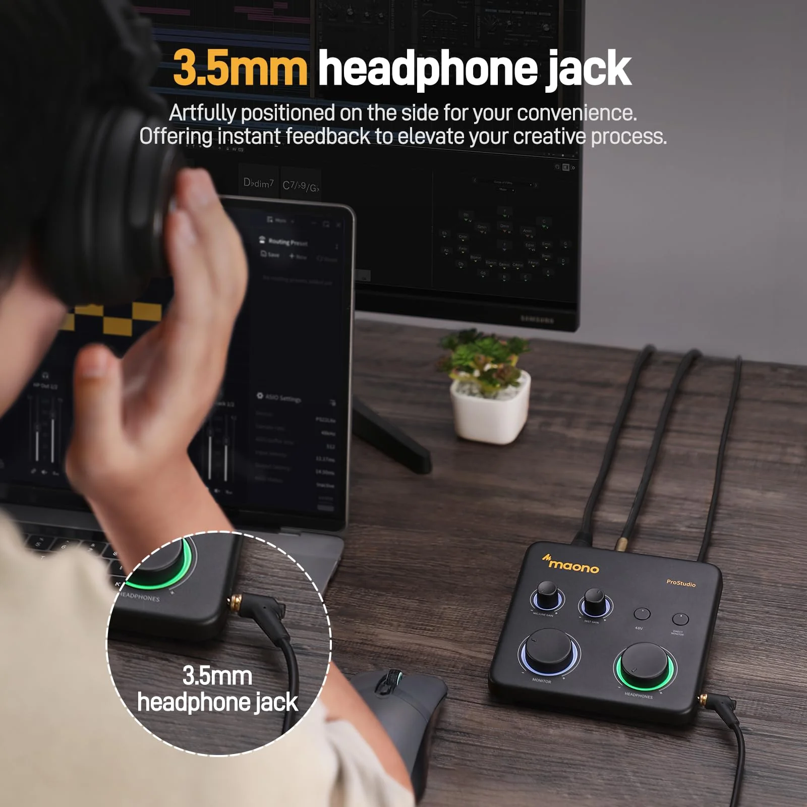 MAONO USB Audio Interface for PC: Interface with XLR Input 24-bit/192kHz Routing Software LOOPBACK ASIO Driver for Recording Music, Home-Studio, Guitar, Podcast, Streaming, DAW(PS22 Lite Black) PS22 Lite Black - Image 8