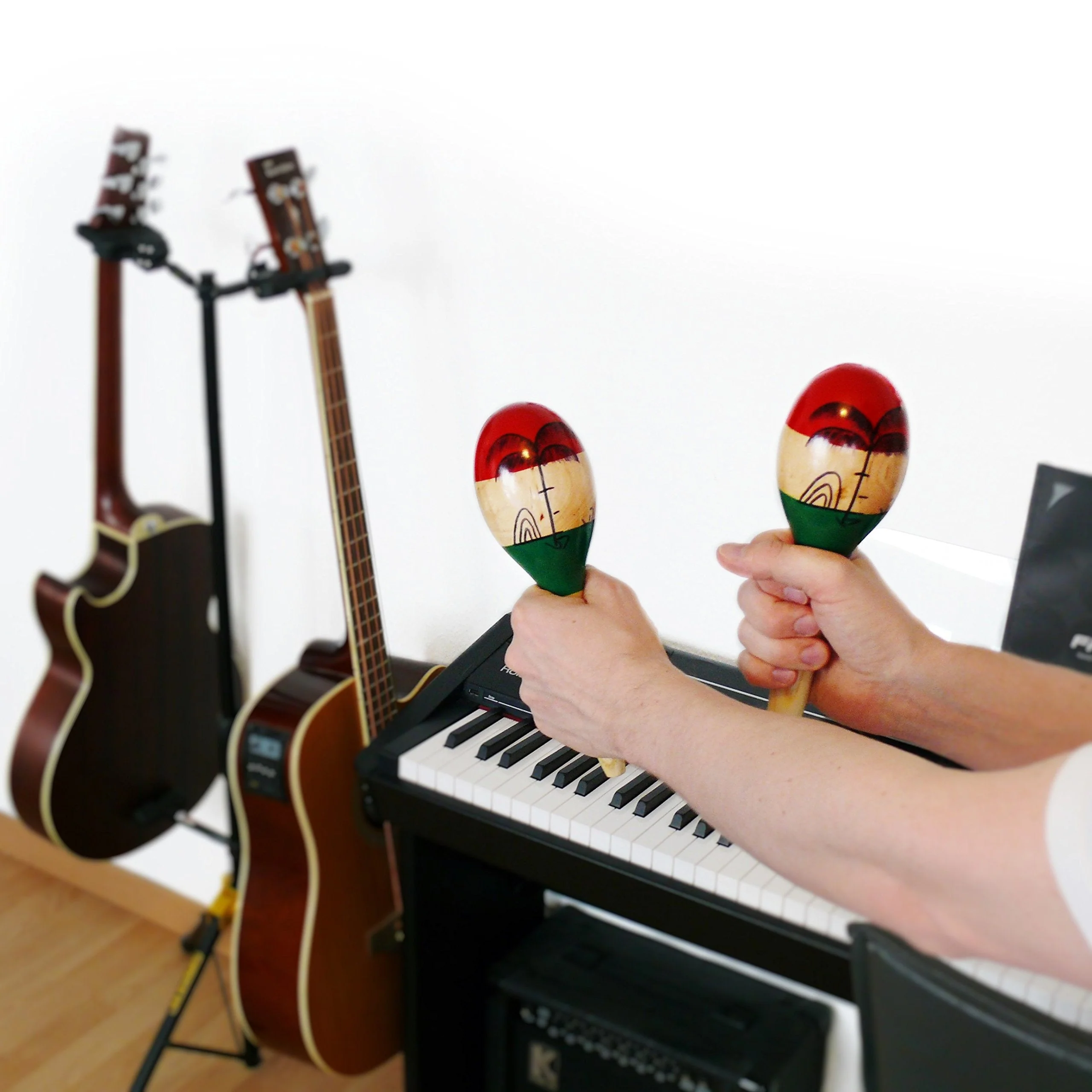 Maracas,2psc 10inch Large Wood Rumba Shakers Set,Latin Hand Percussion with Full, Bright Vibrant Sound Musical Instrument, Stimulating Salsa Rhythm - Image 2