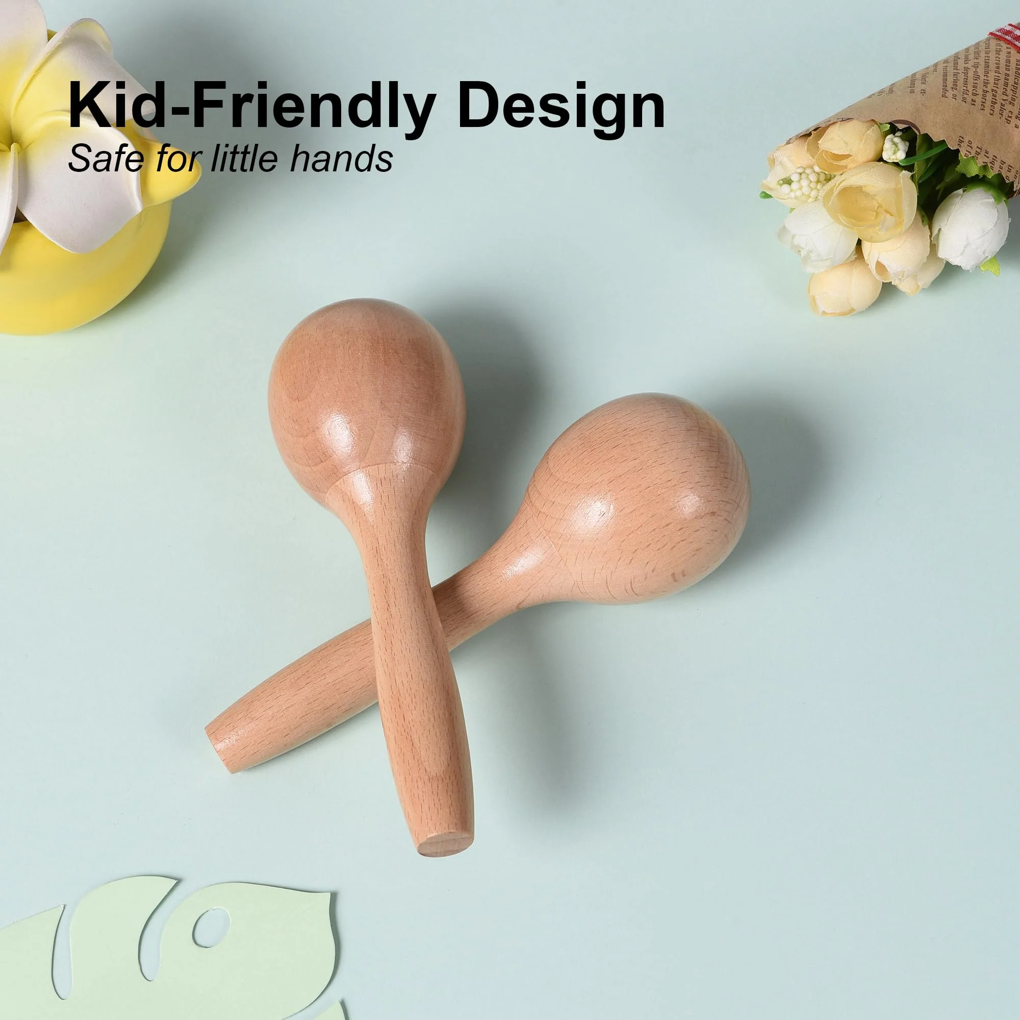 Maracas for Kids Babies, Wooden Maracas Shaker Musical Instrument - Image 5