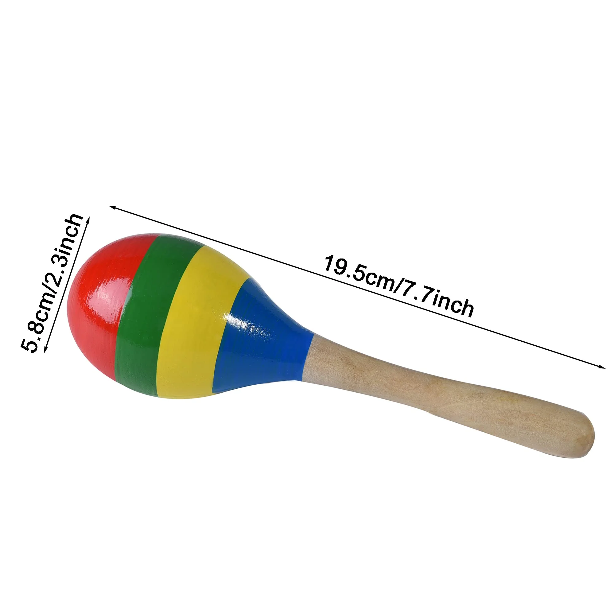 Maracas Hand Percussion Rattles, Wooden Rumba Shaker Musical Instrument for Kids Adults, Set of 2 - Image 3