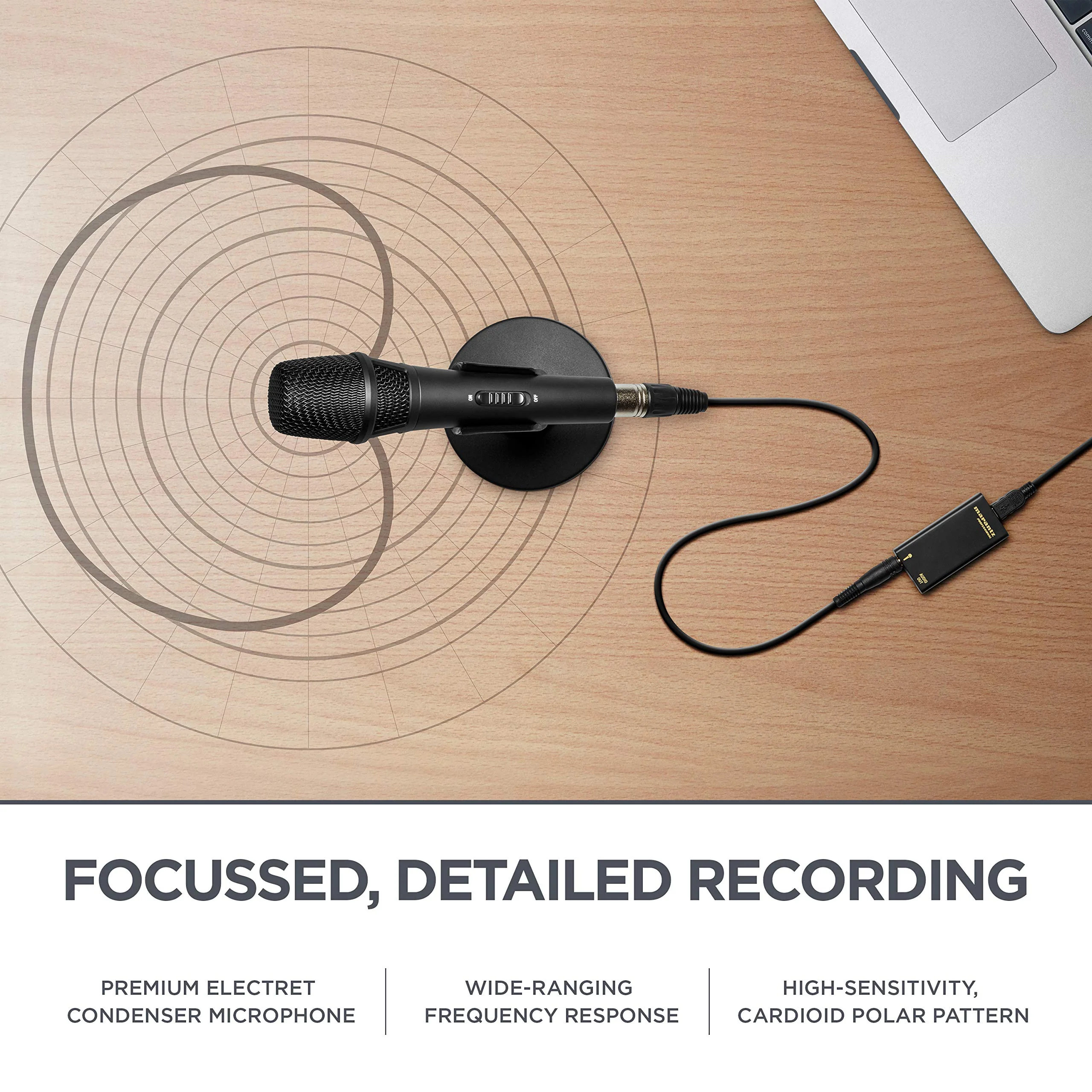 Marantz Professional M4U – USB Condenser Microphone For Podcast Projects and Streaming with Audio Interface, Mic Cable and Desk Stand M4U USB Mic - Image 4