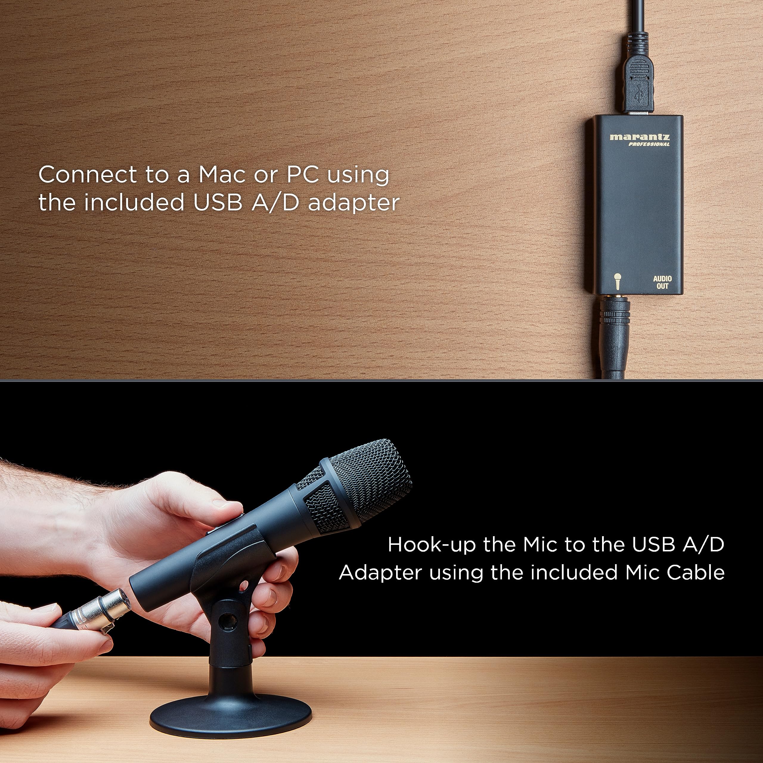 Marantz Professional M4U – USB Condenser Microphone For Podcast Projects and Streaming with Audio Interface, Mic Cable and Desk Stand M4U USB Mic - Image 6
