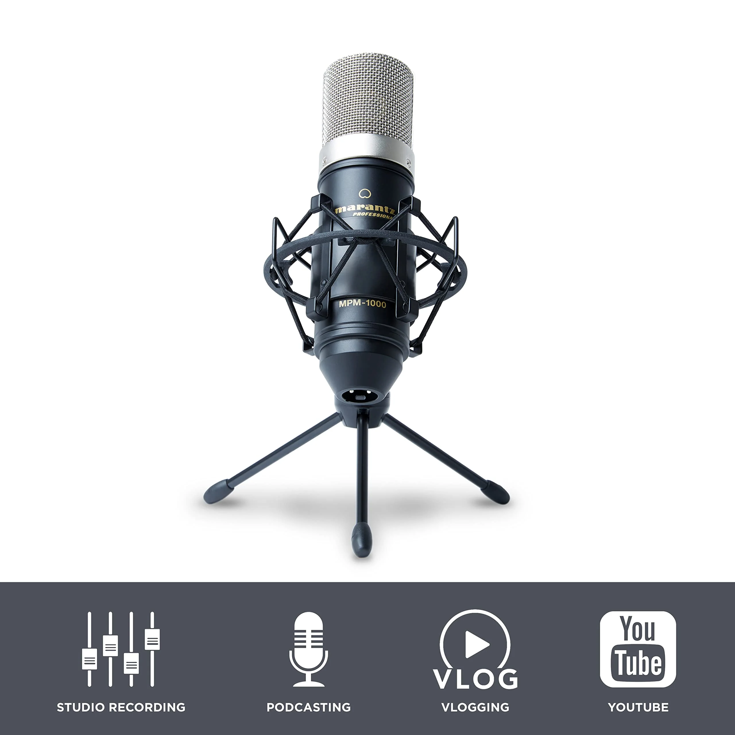 Marantz Professional MPM-1000 - Studio Recording XLR Condenser Microphone with Desktop Stand and Cable - For Podcast and Streaming Projects - Image 9